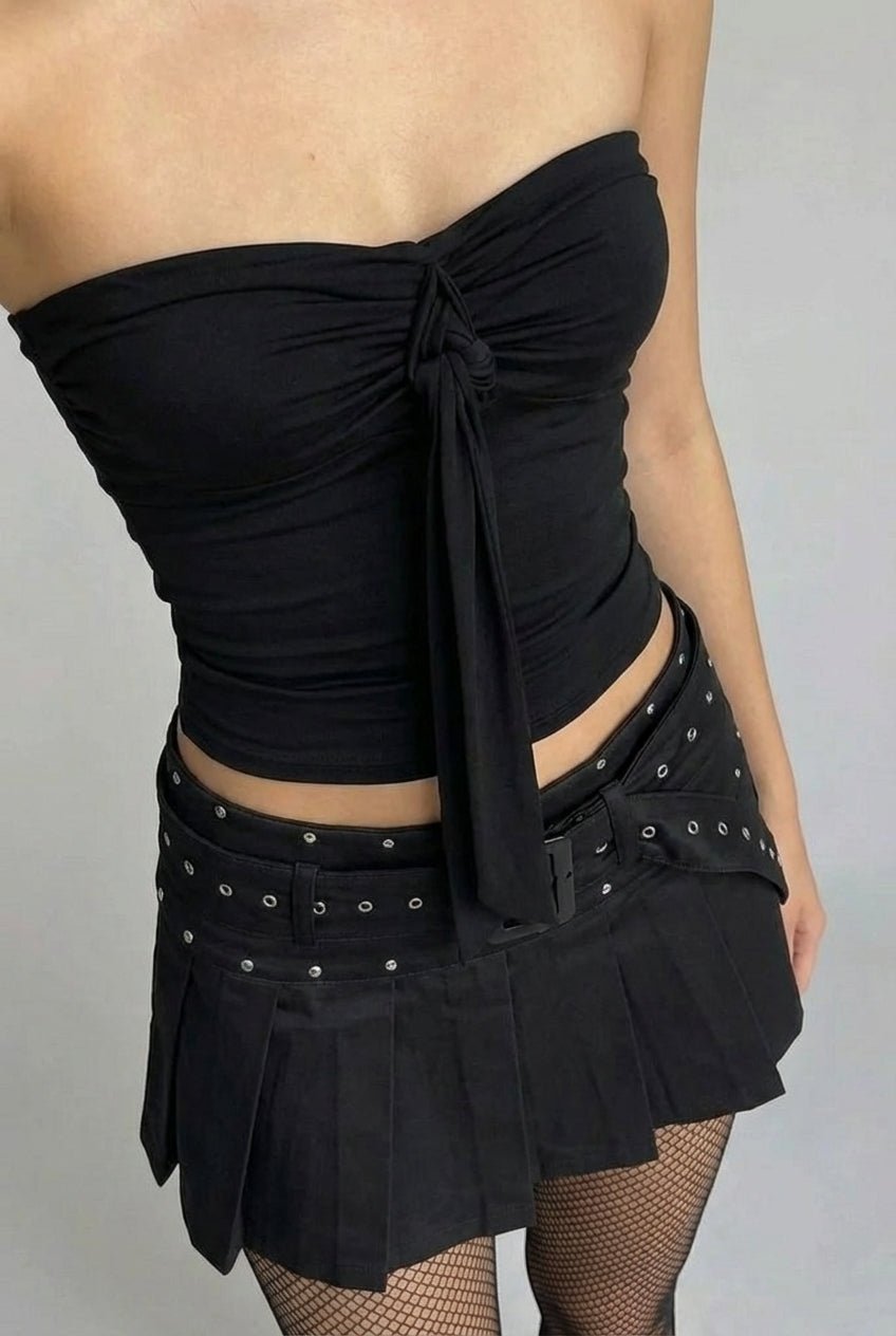 Black Slinky Halter Top - BEEGLEE
