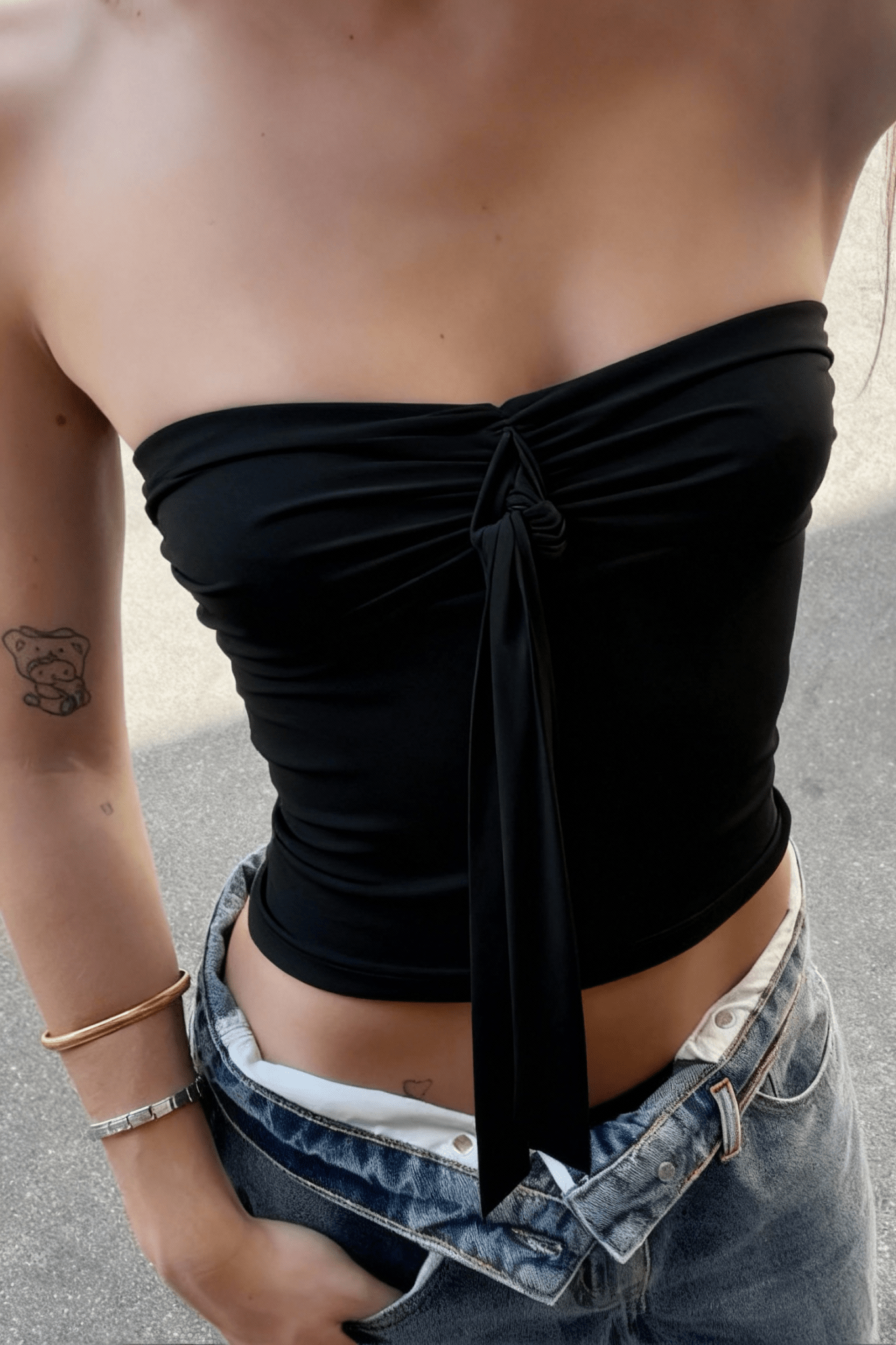 Black Slinky Halter Top