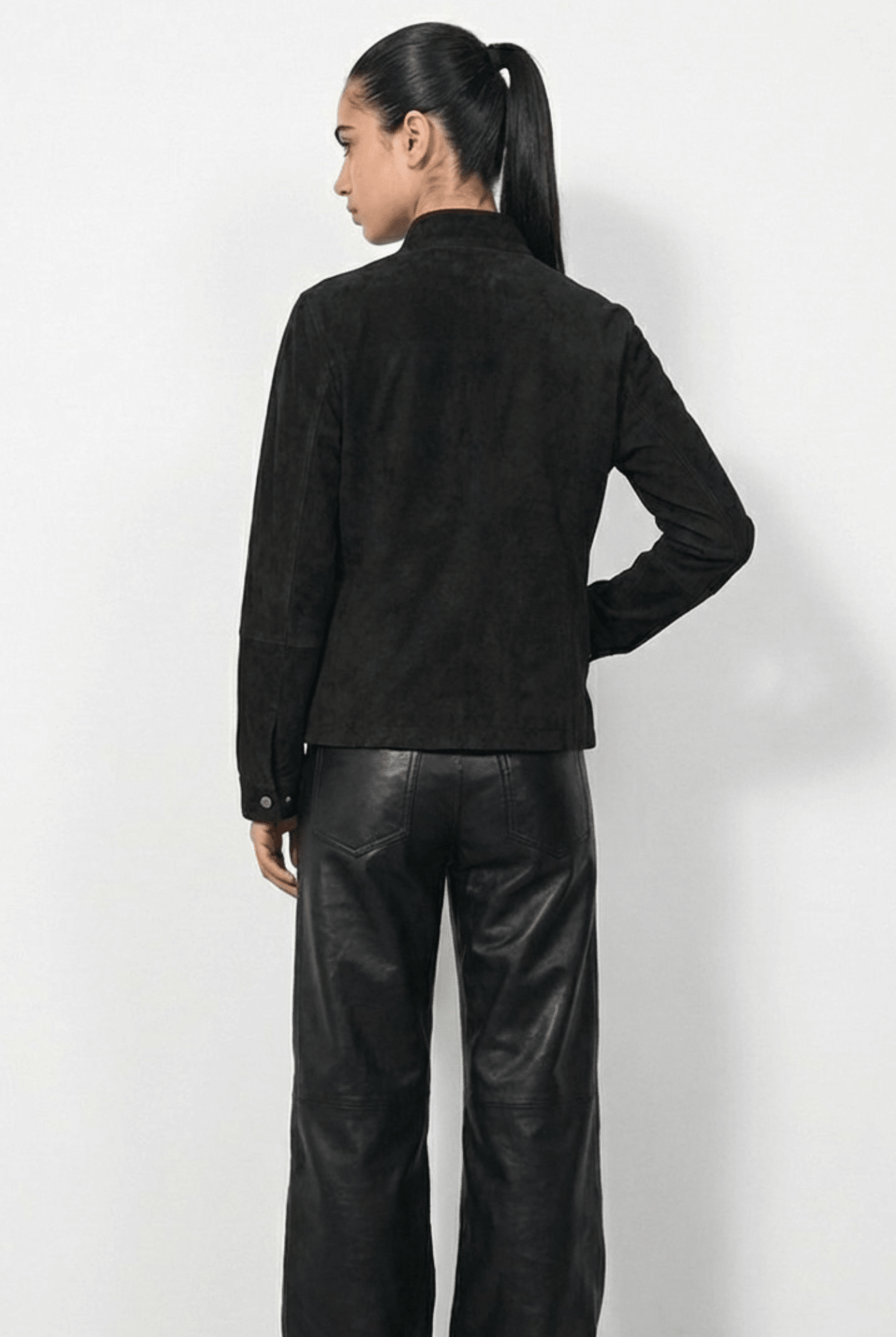 Black Suede Naira Jacket - BEEGLEE