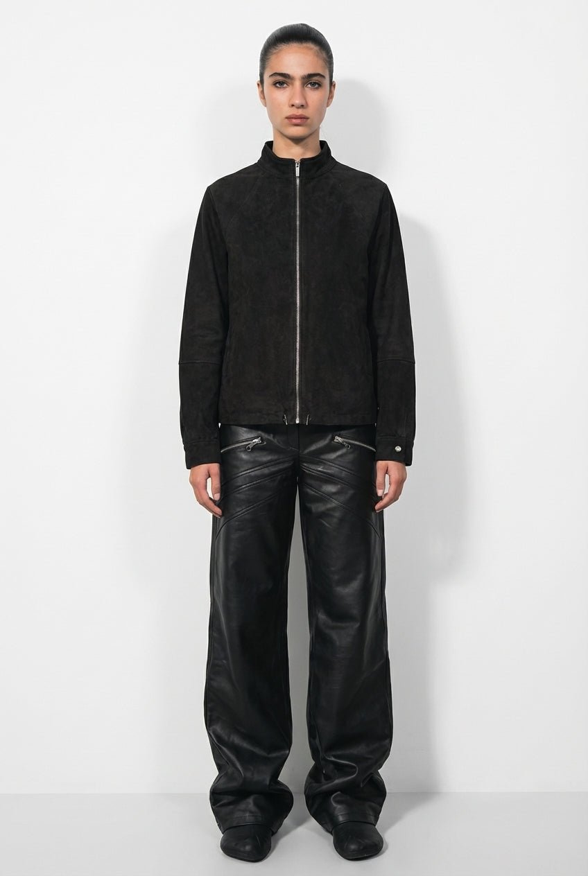 Black Suede Naira Jacket - BEEGLEE
