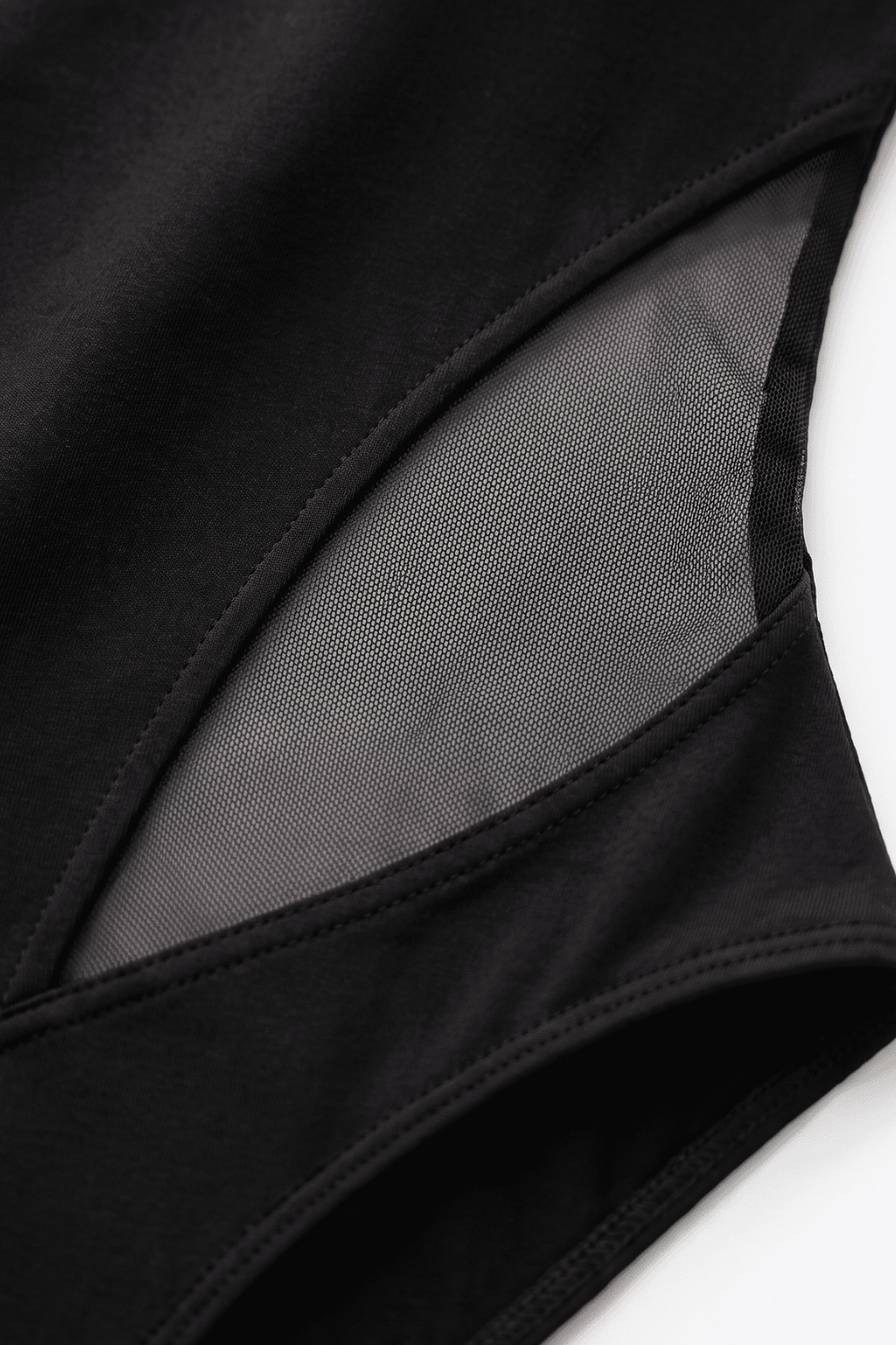 Black Swirl Mesh Bodysuit – flatlay