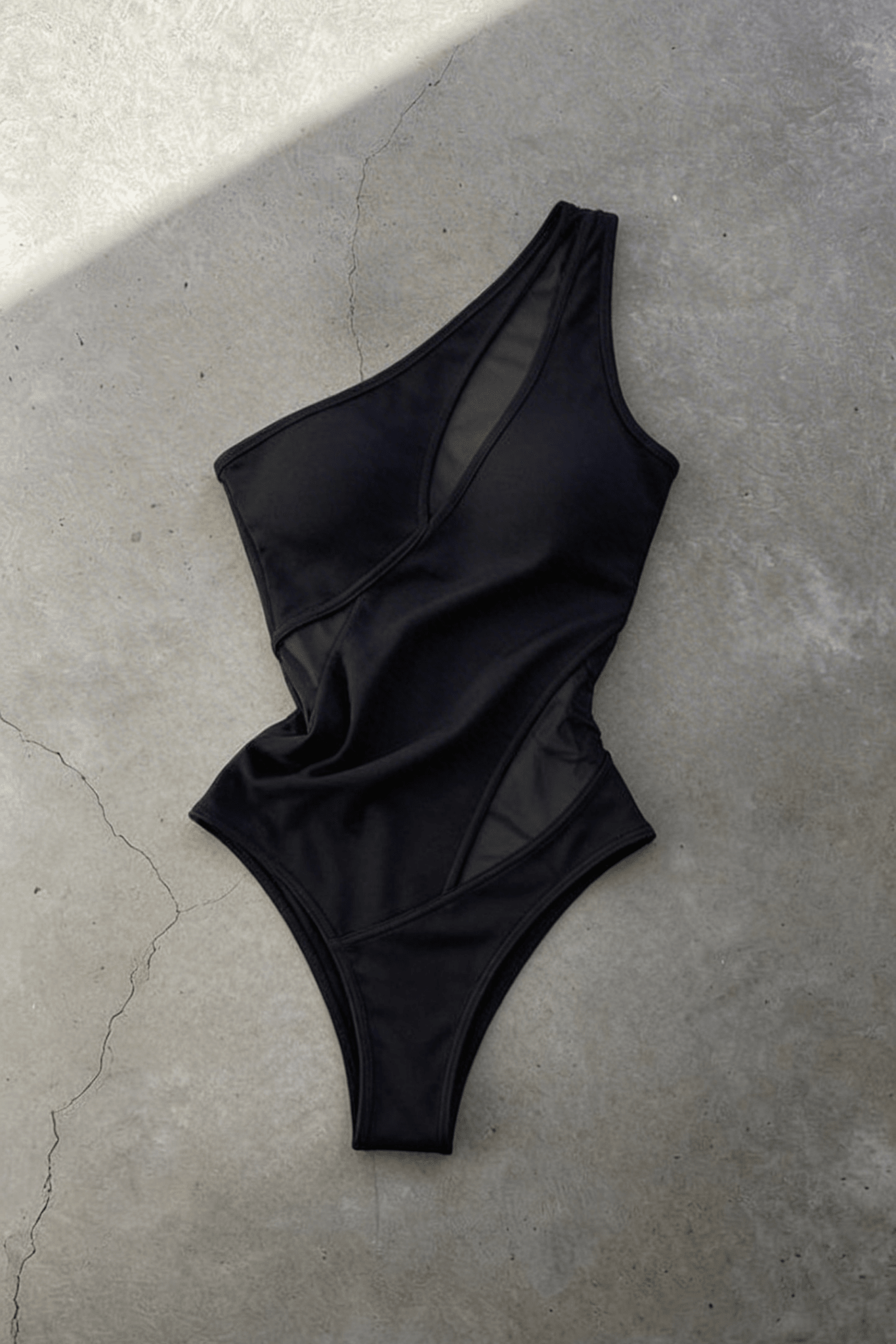 Black Swirl Mesh Bodysuit - BEEGLEE