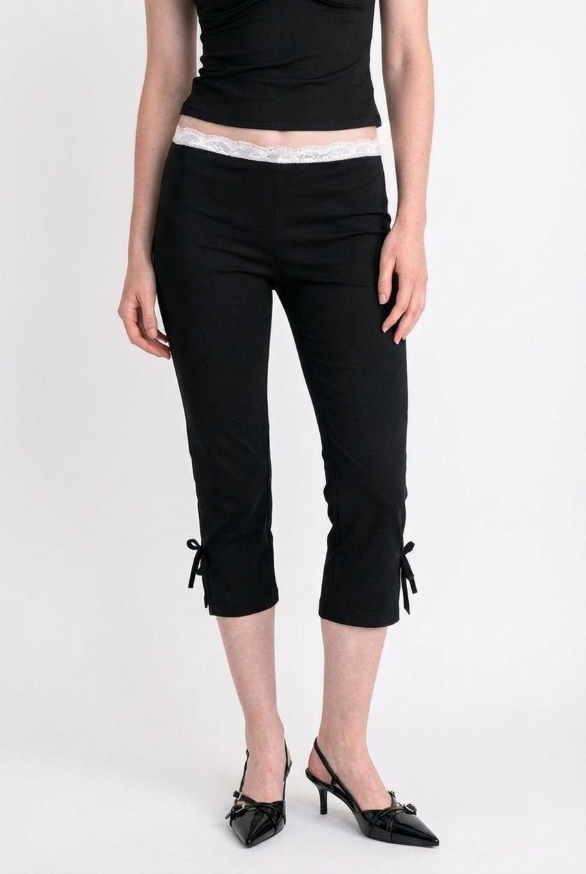 Black Tie - Up Capris - BEEGLEE