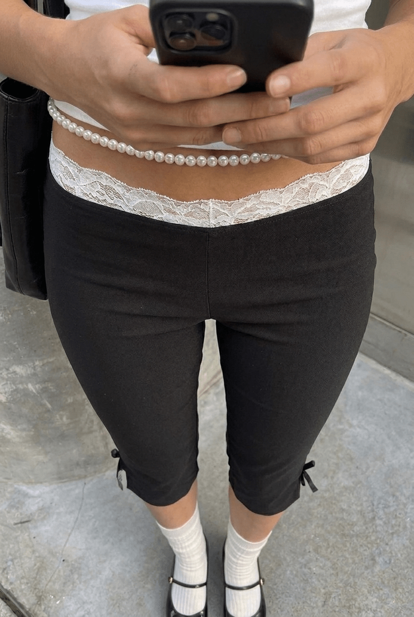 Black Tie - Up Capris - BEEGLEE