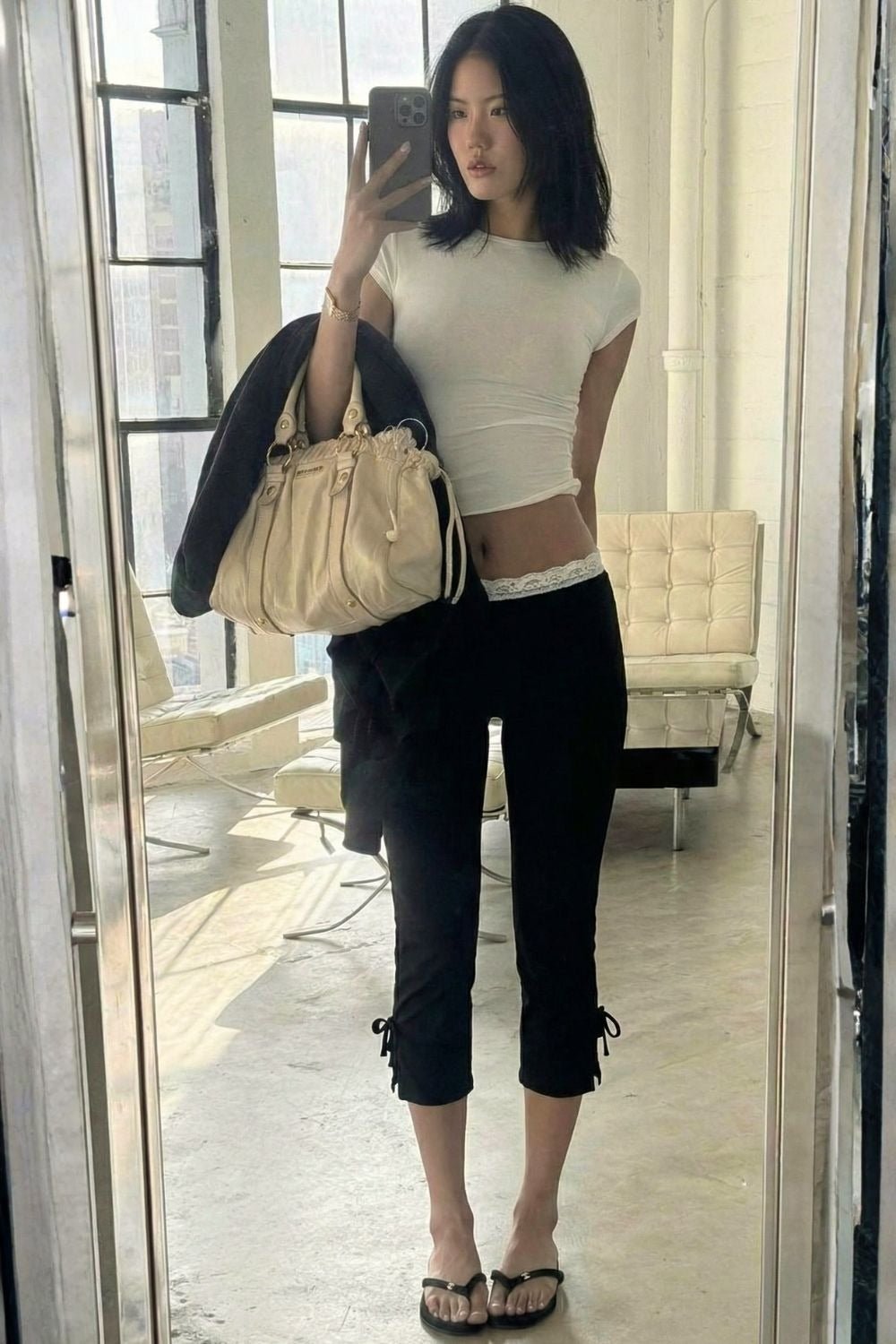 Black Tie - Up Capris - BEEGLEE