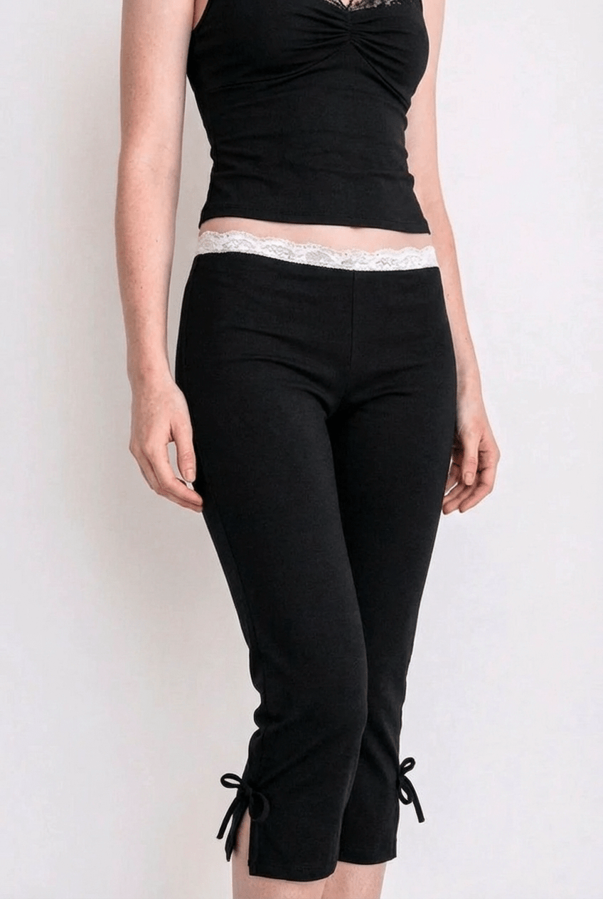 Black Tie - Up Capris - BEEGLEE