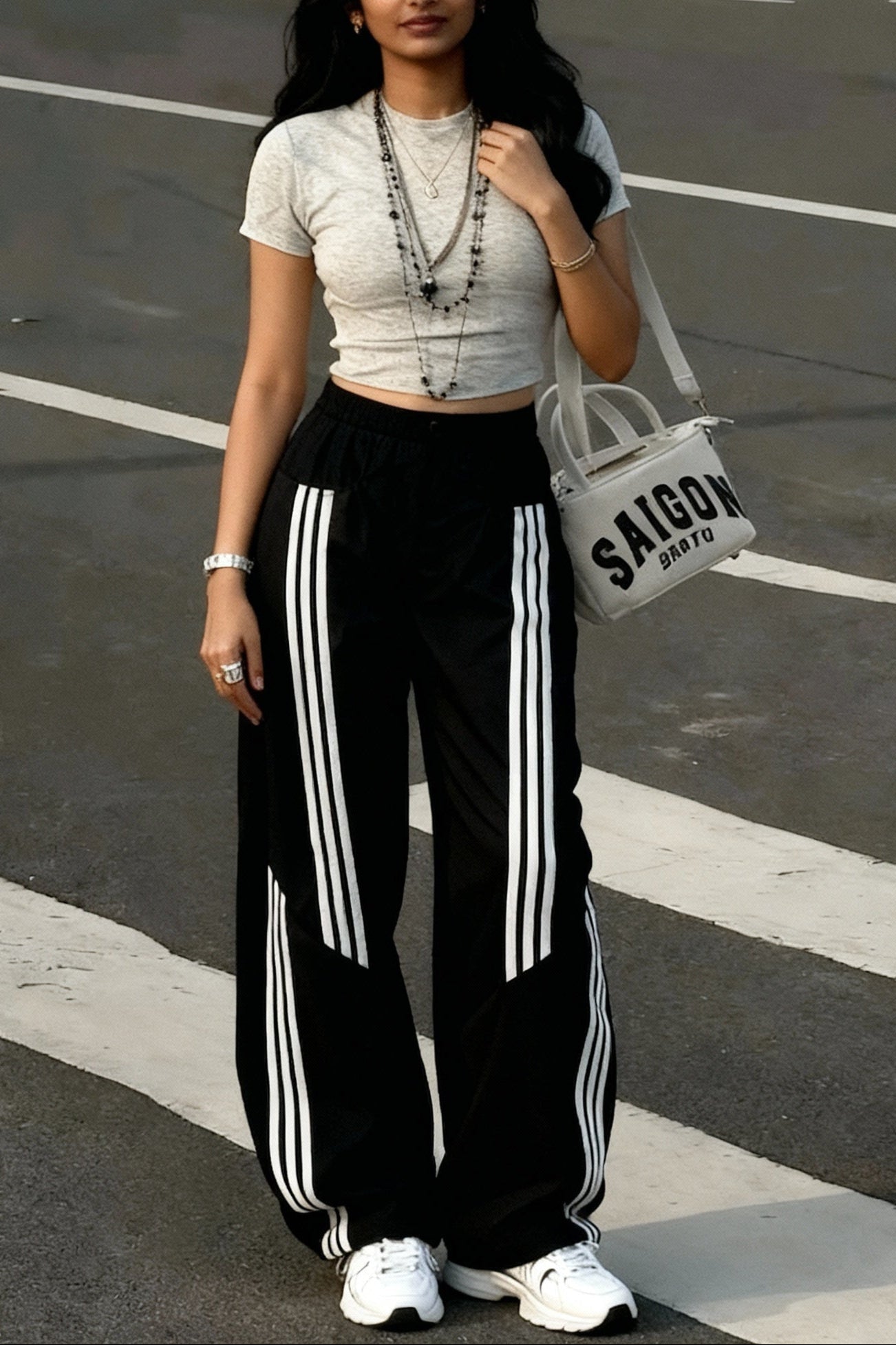 Black Velocity Wide Pants - BEEGLEE