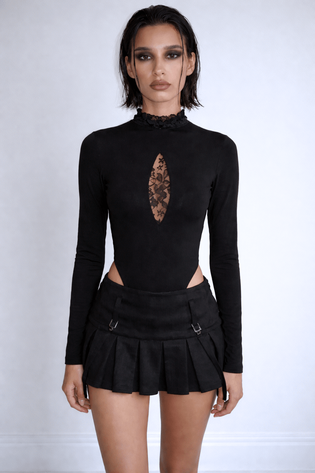 BLACK VELORA BODYSUIT - BEEGLEE
