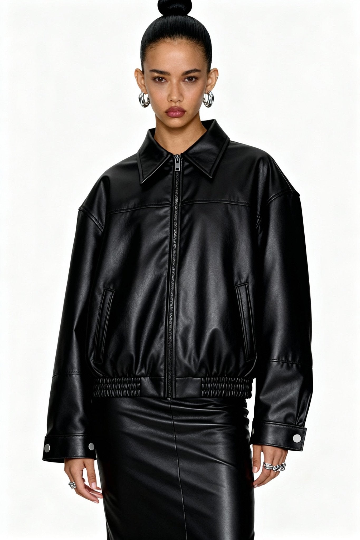 Black viper leather jacket - BEEGLEE