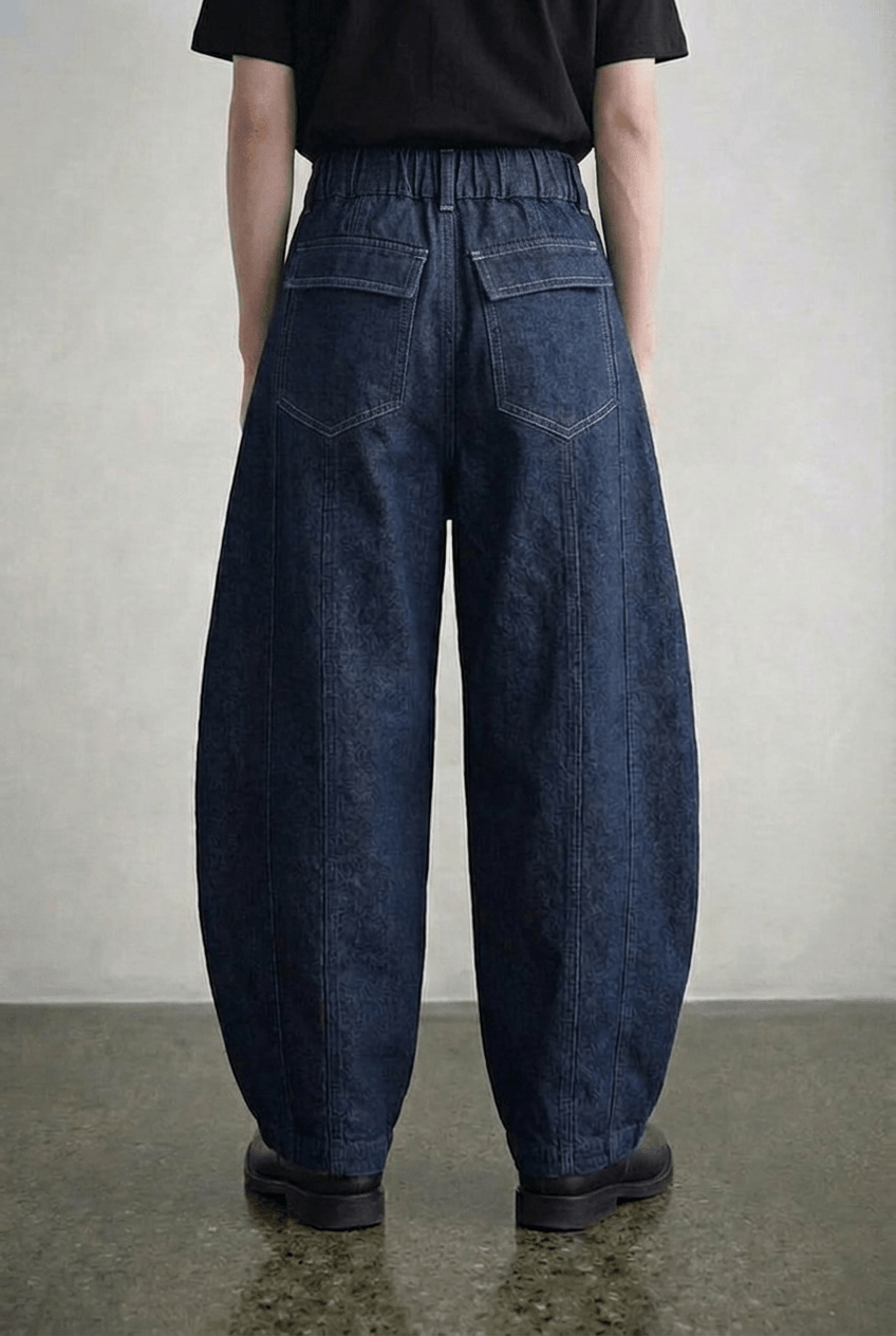 Blue Barrel Denim Pants - BEEGLEE
