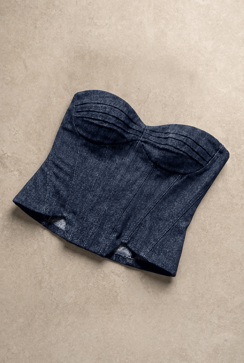 Blue Bulletproof Denim Corset - BEEGLEE