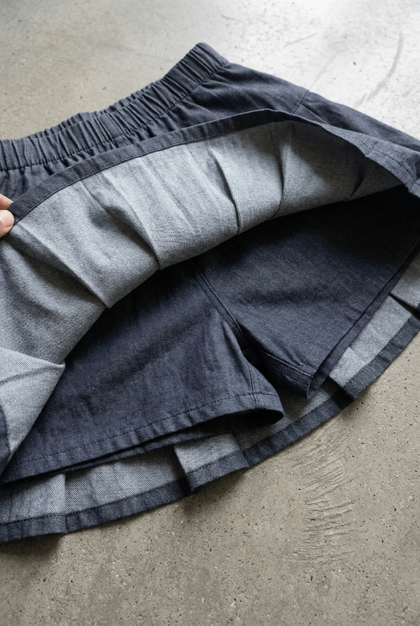Blue Pleated Skort - BEEGLEE