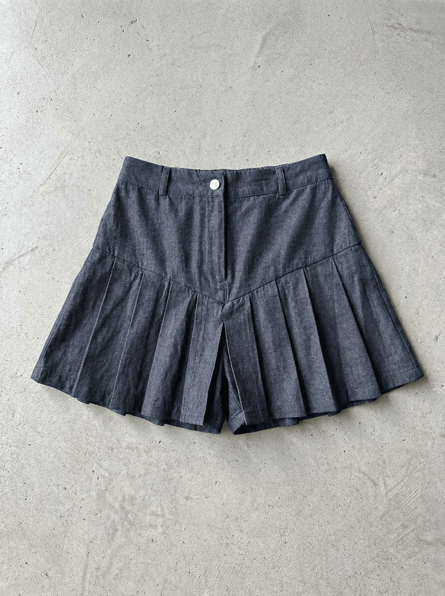 Blue Pleated Skort - BEEGLEE