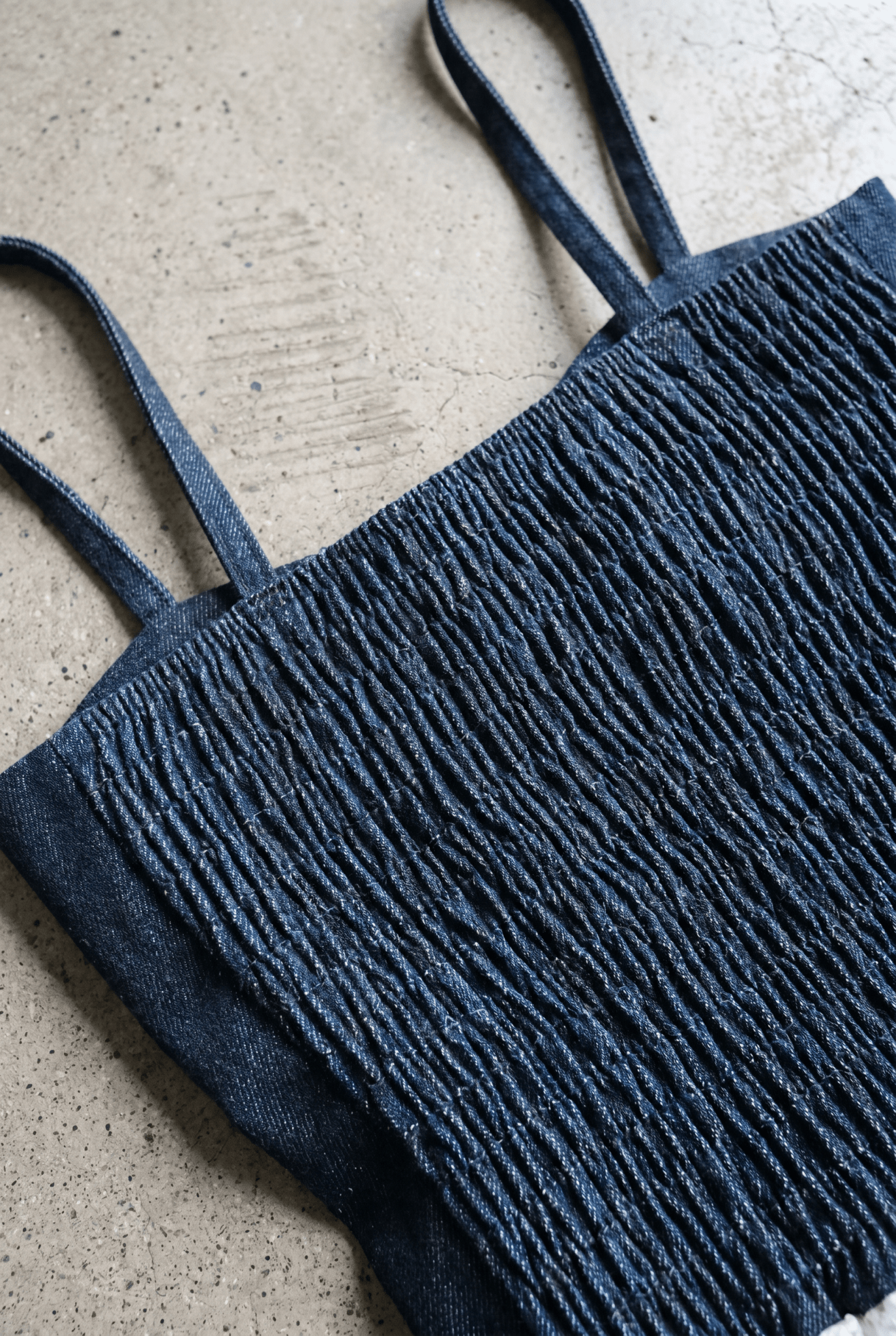 Blue Ruched Denim Top - BEEGLEE