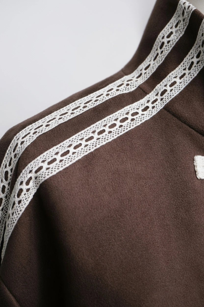 Brown Han Knot Suede Jacket - BEEGLEE