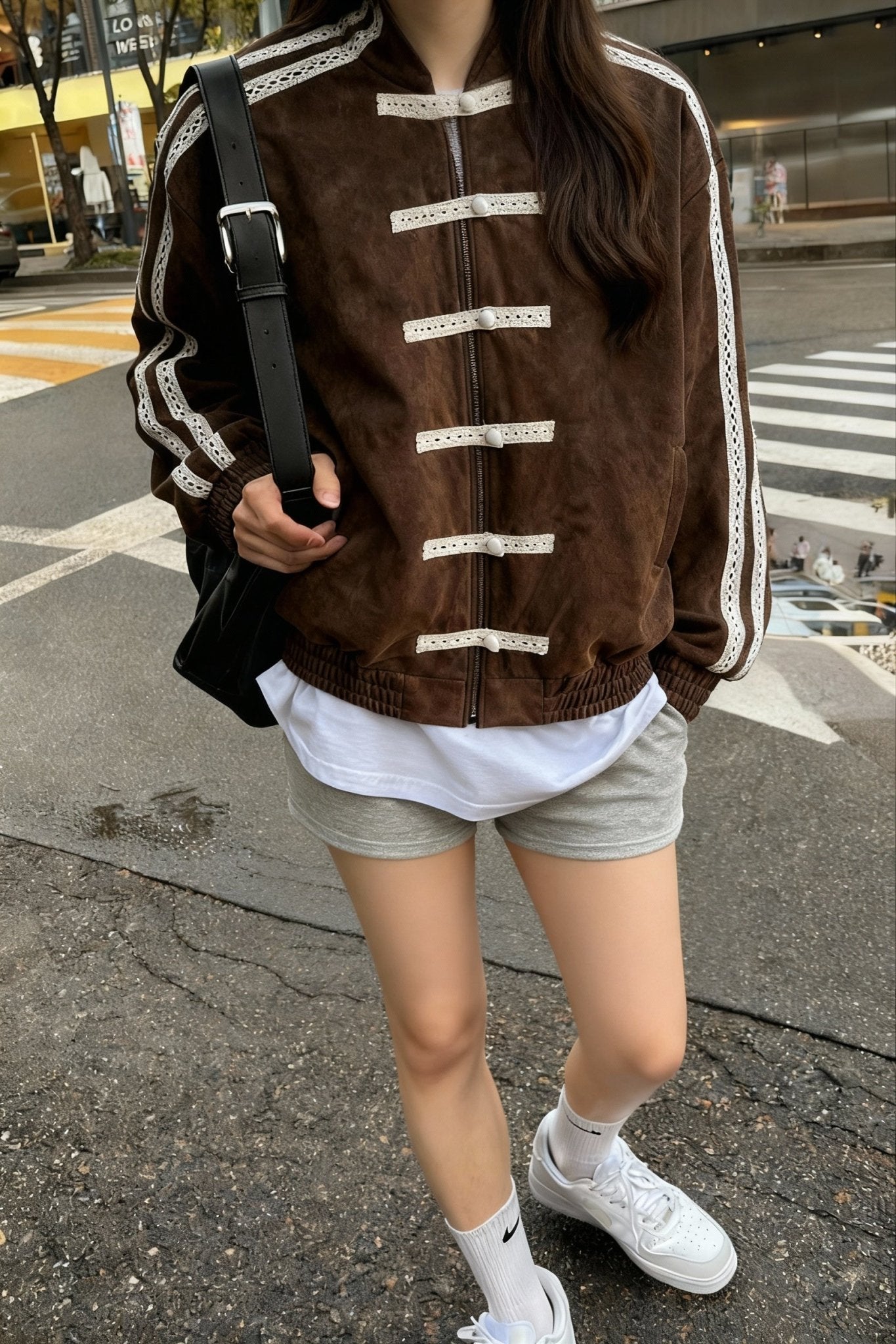 Brown Han Knot Suede Jacket - BEEGLEE