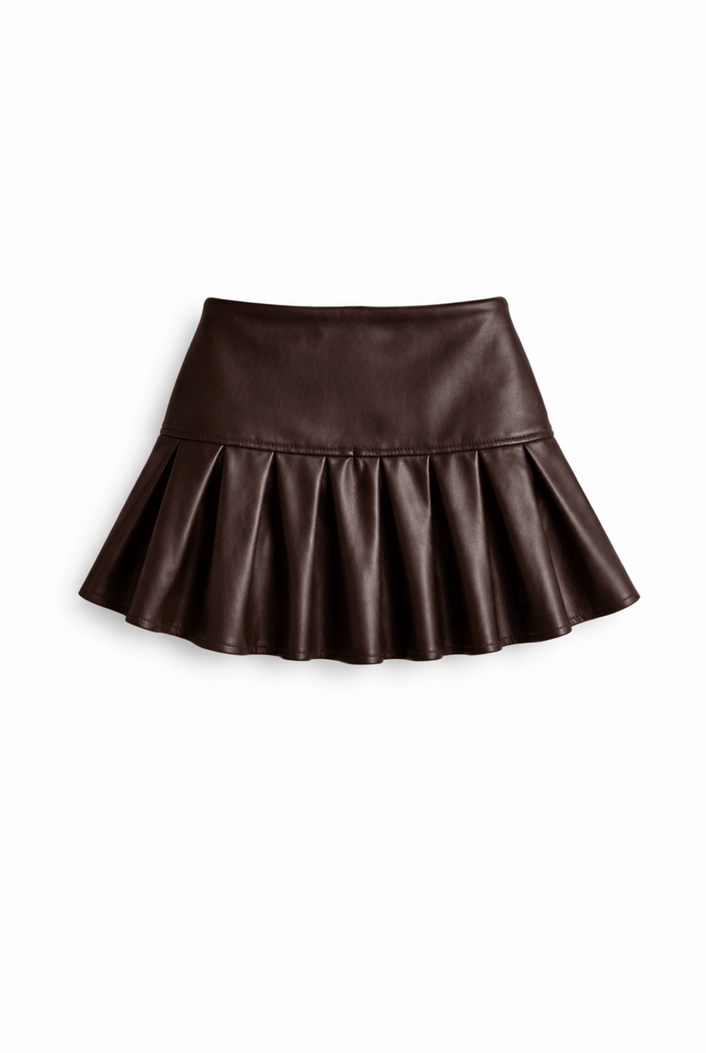 Brown Leather Tennis Skirt - BEEGLEE