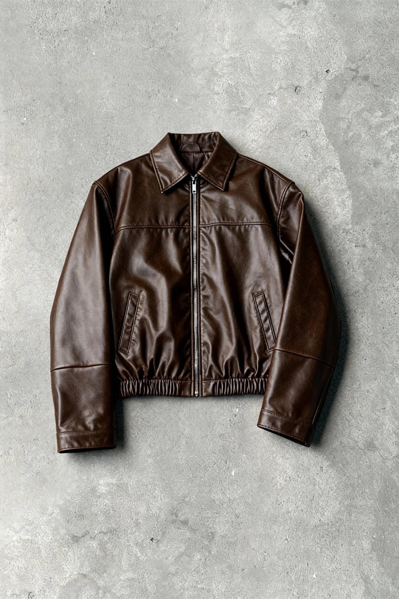 Brown viper leather jacket
