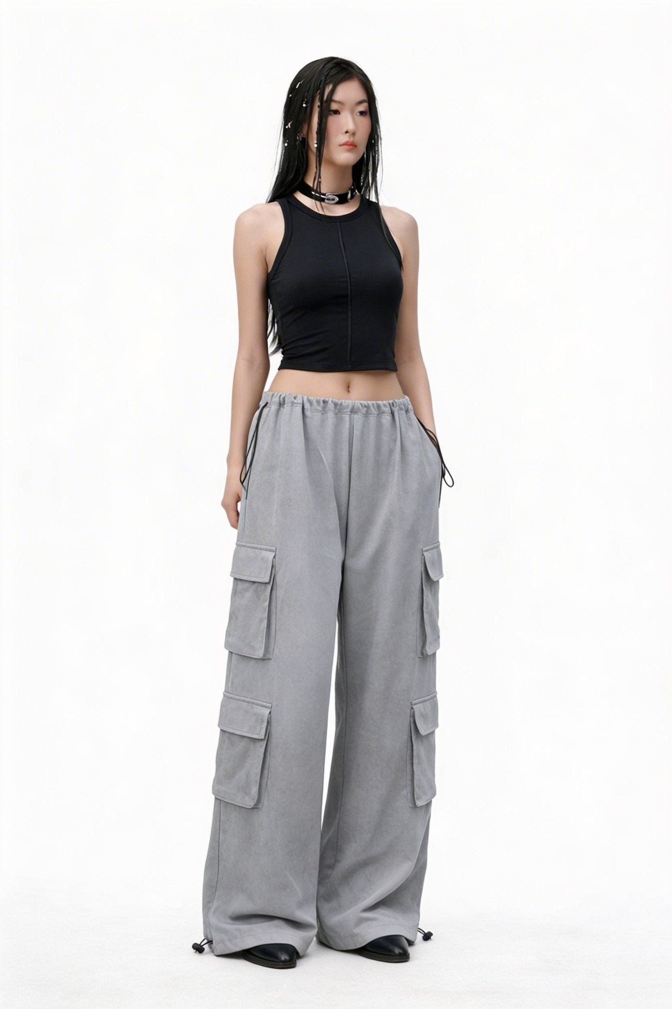 Cool Grey FreeFall Drawstring Pants - BEEGLEE