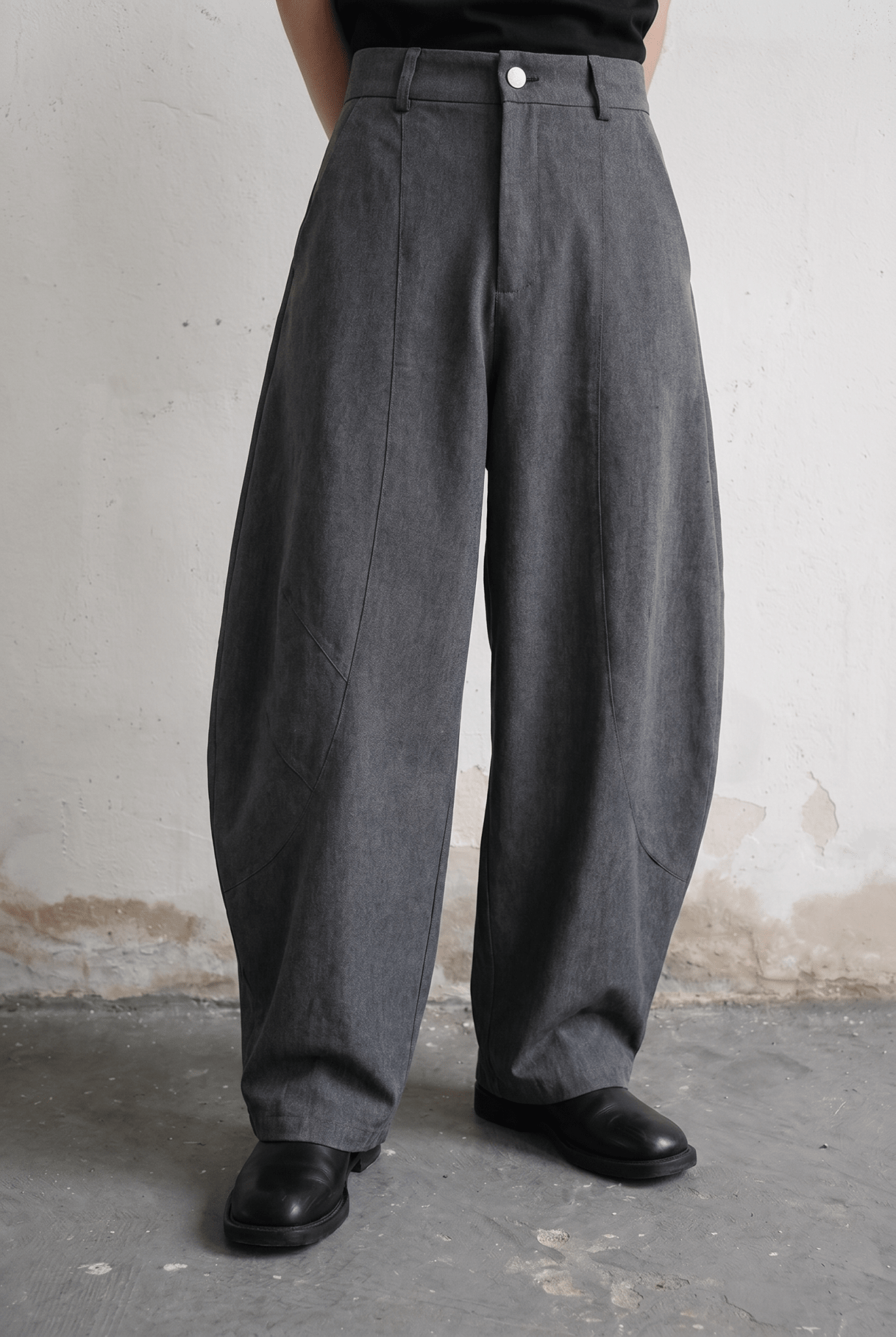 Dark Grey Tailored Trousers - BEEGLEE