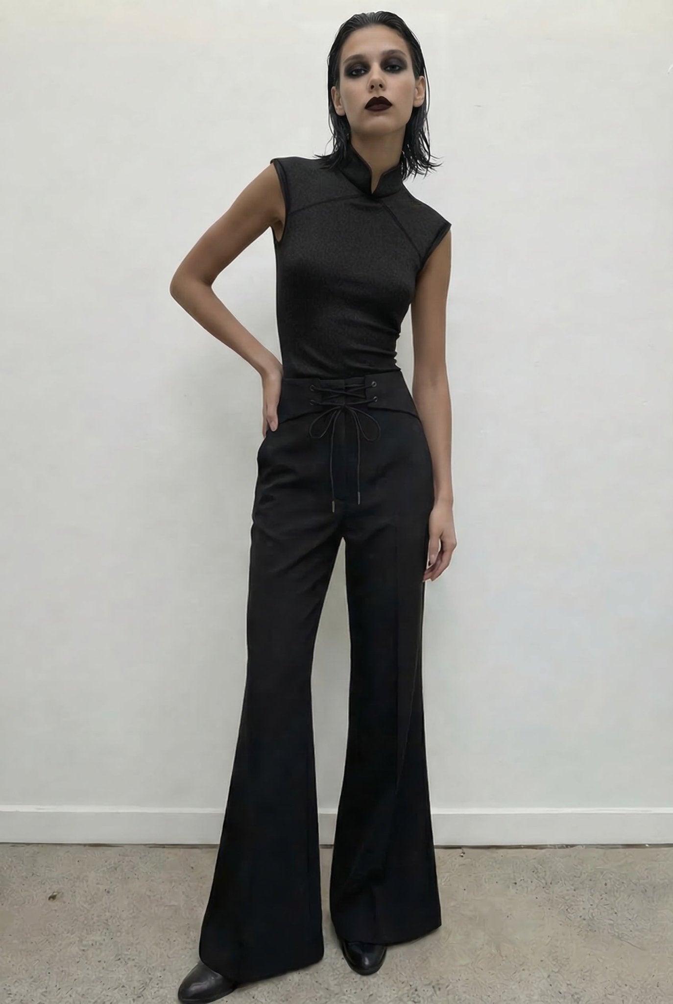 Drawstring Flared Pants - BEEGLEE