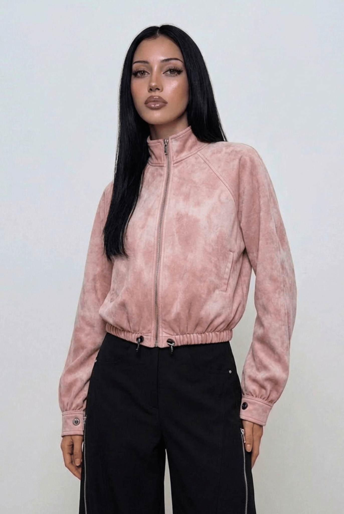 Dust Rose Naira Bomber Jacket - BEEGLEE