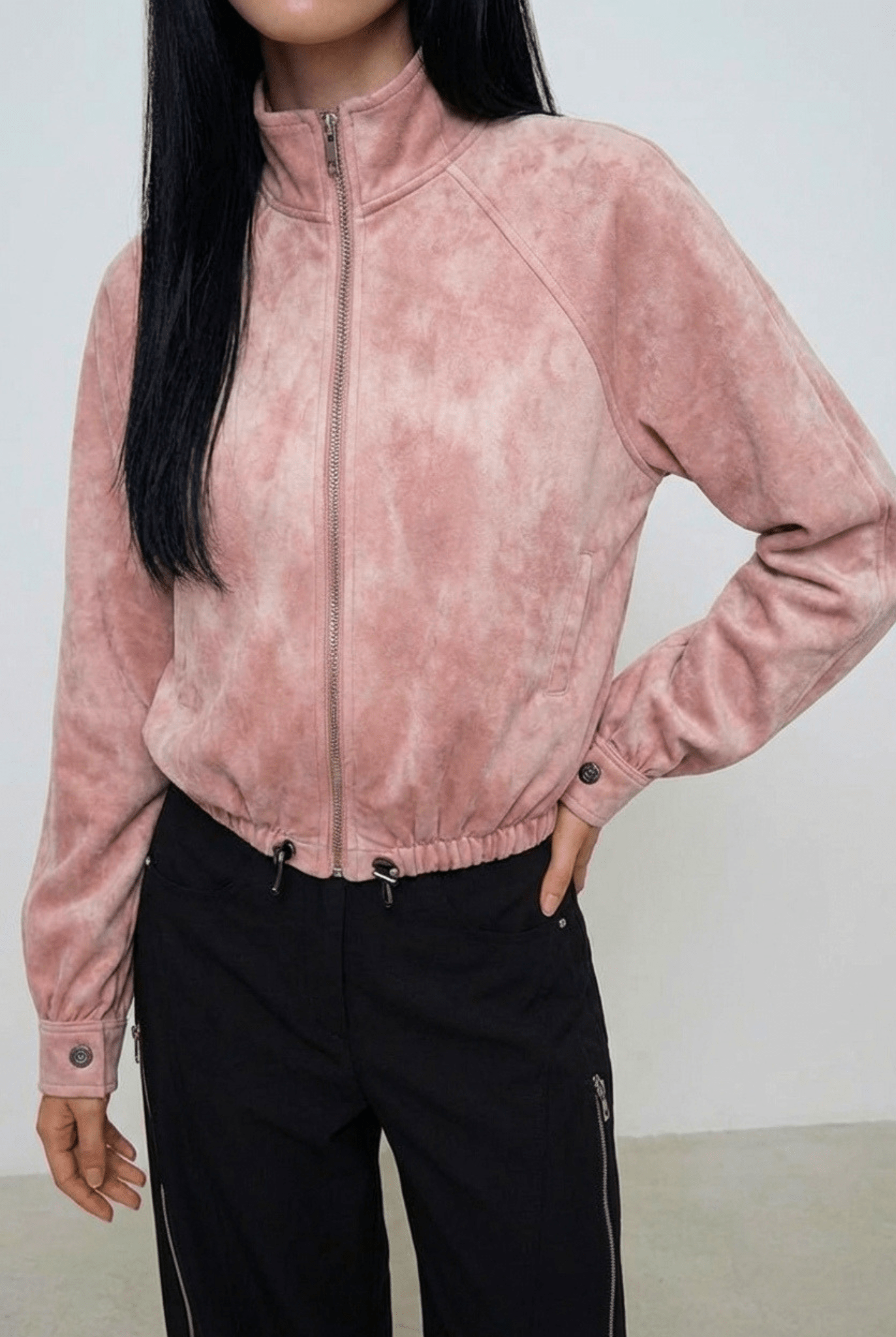 Dust Rose Naira Bomber Jacket - BEEGLEE