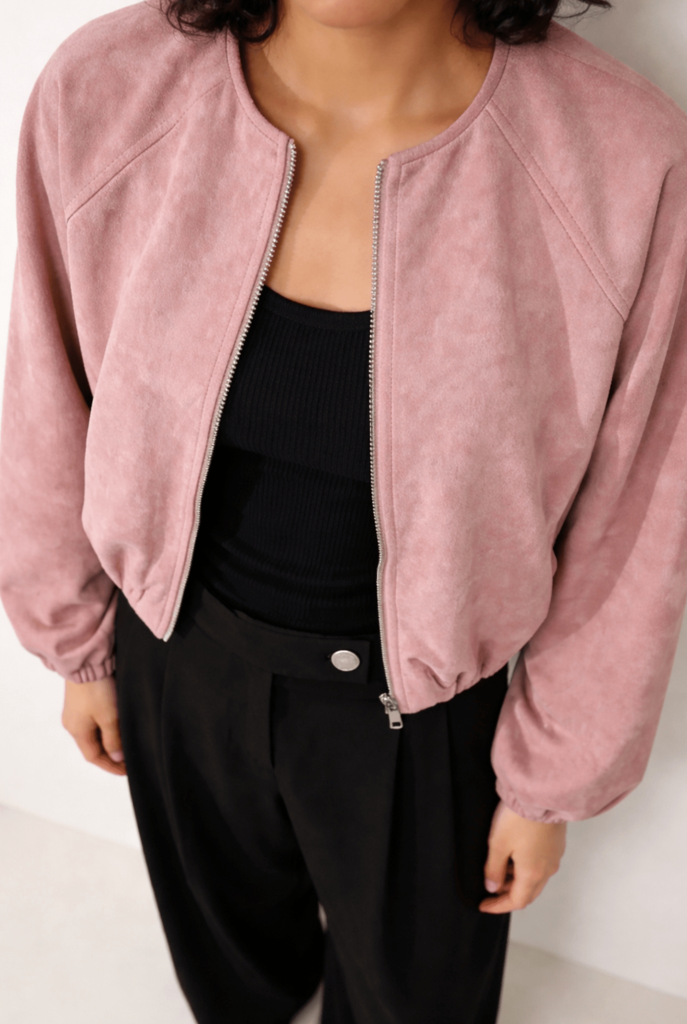 Dust Rose Seoul Air Suede Jacket - BEEGLEE