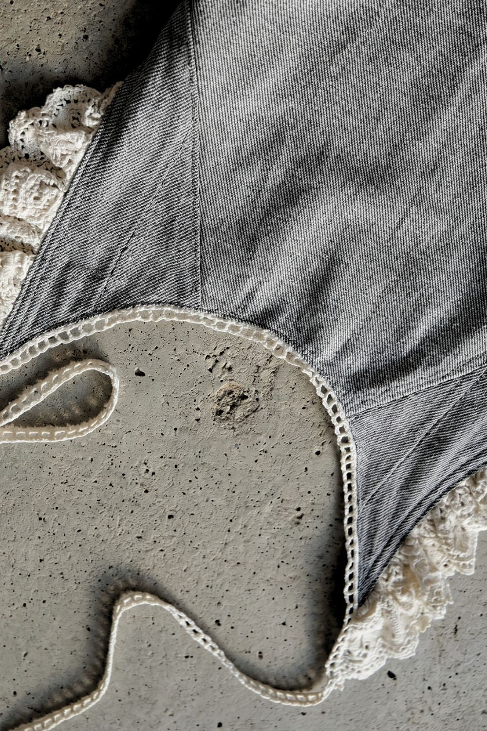Grey Crush Denim Corset - BEEGLEE