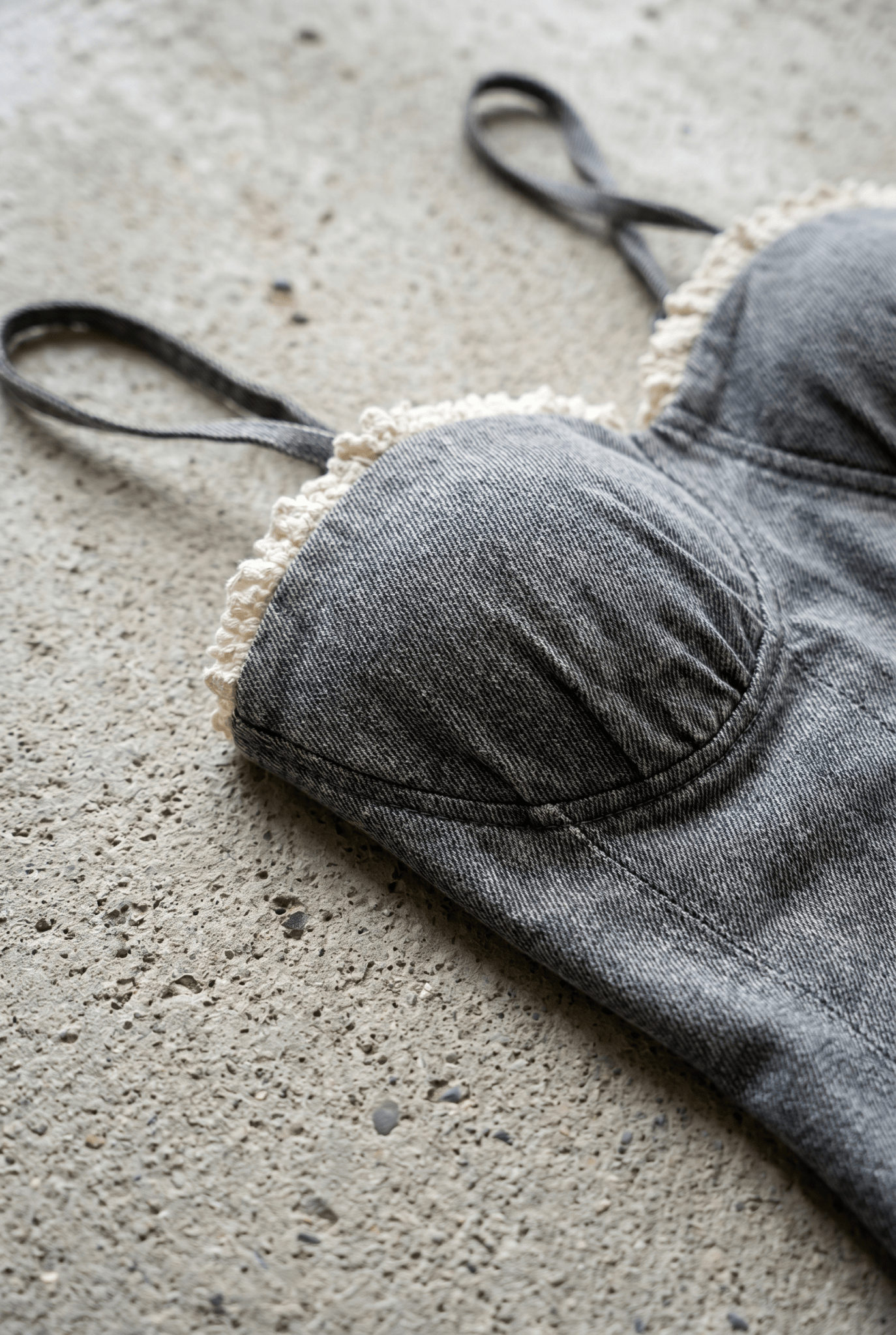 Grey Crush Denim Corset - BEEGLEE