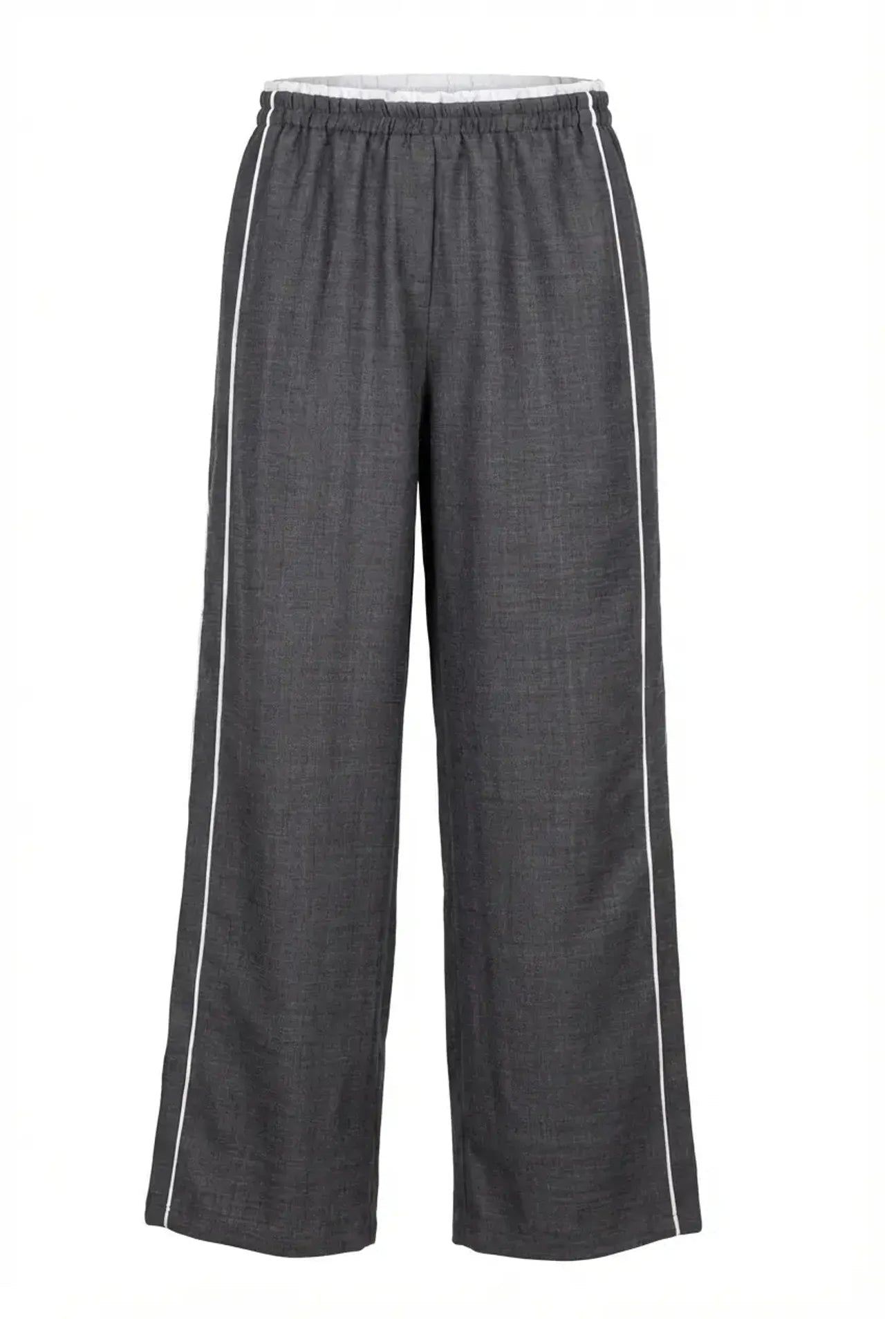 Grey Frill Linen pants - BEEGLEE