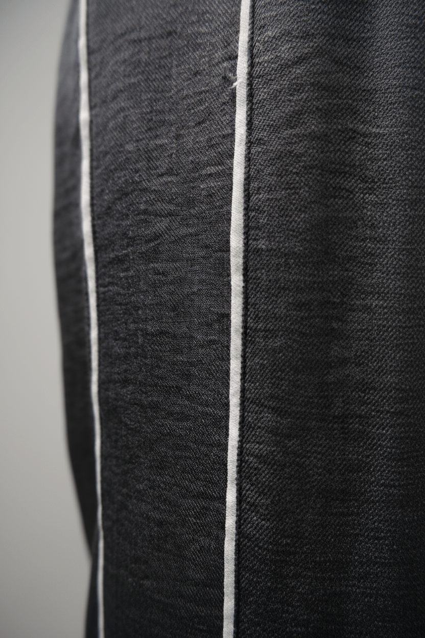 Grey Frill Linen pants - BEEGLEE