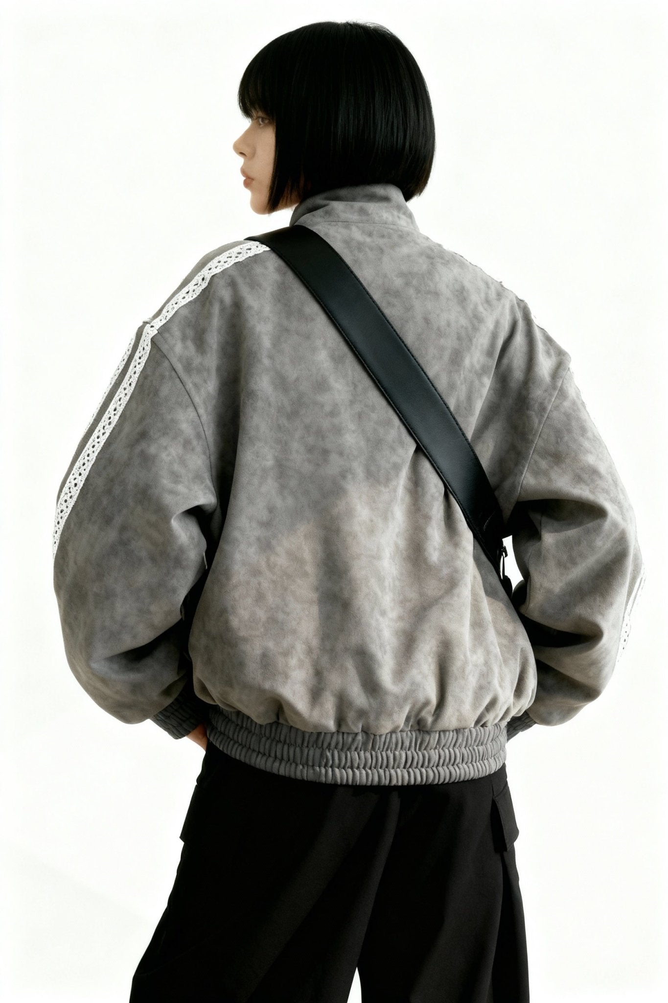 Grey Han Knot Suede Jacket - BEEGLEE