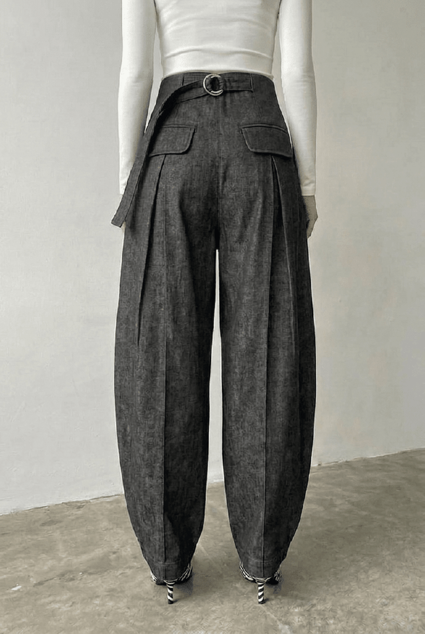 Grey Origami Jeans - BEEGLEE
