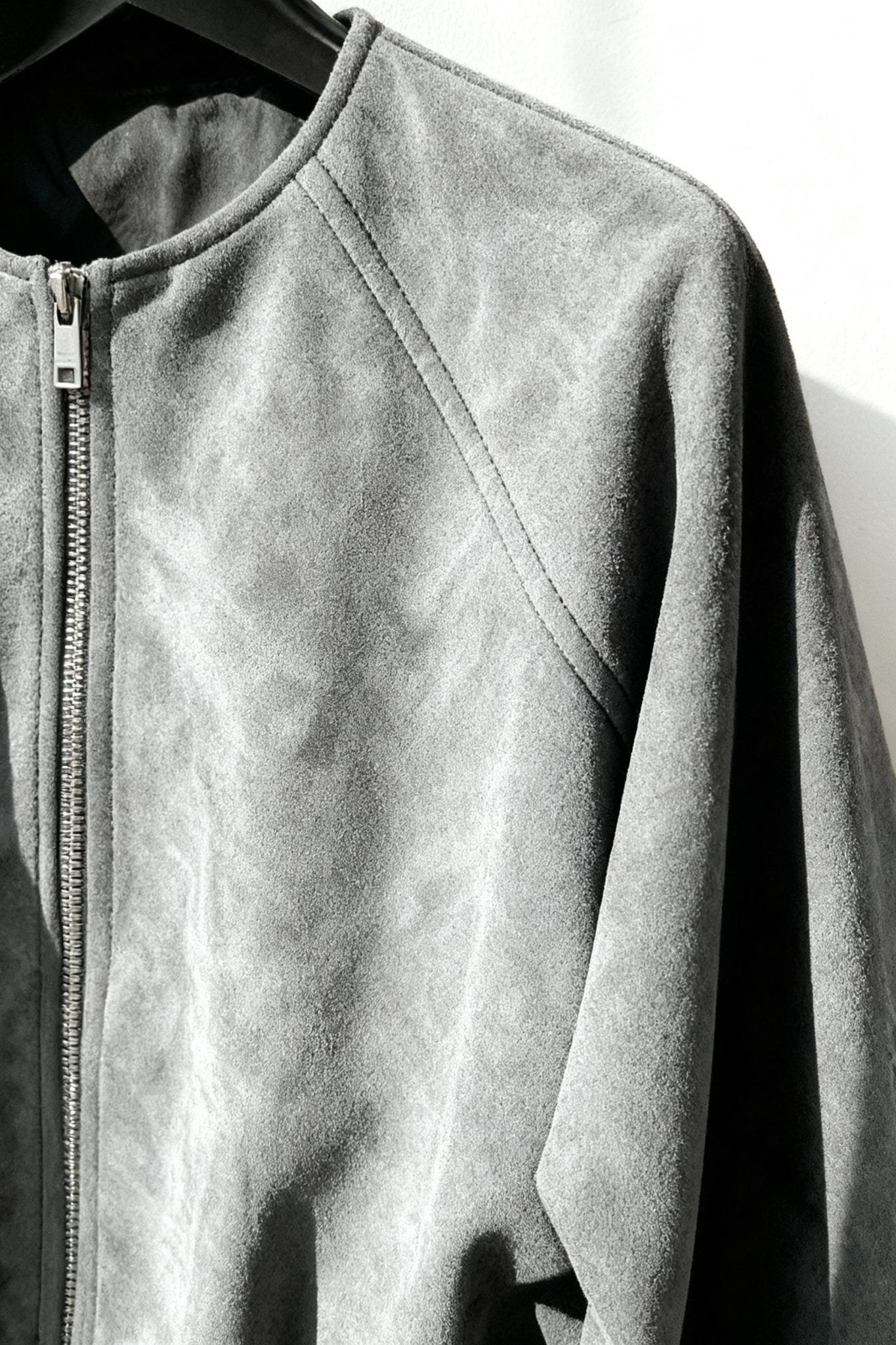 Grey Seoul Air Suede Jacket - BEEGLEE