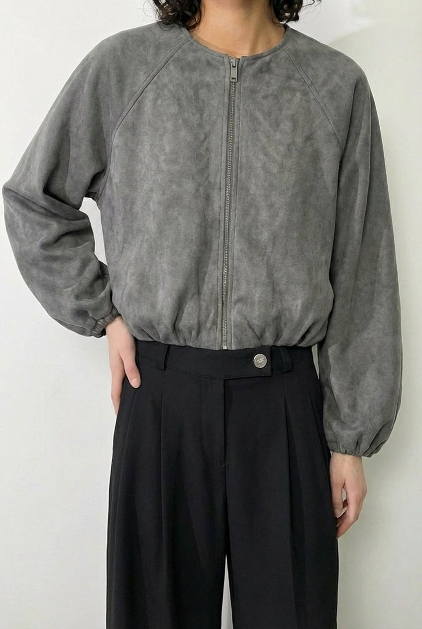 Grey Seoul Air Suede Jacket - BEEGLEE