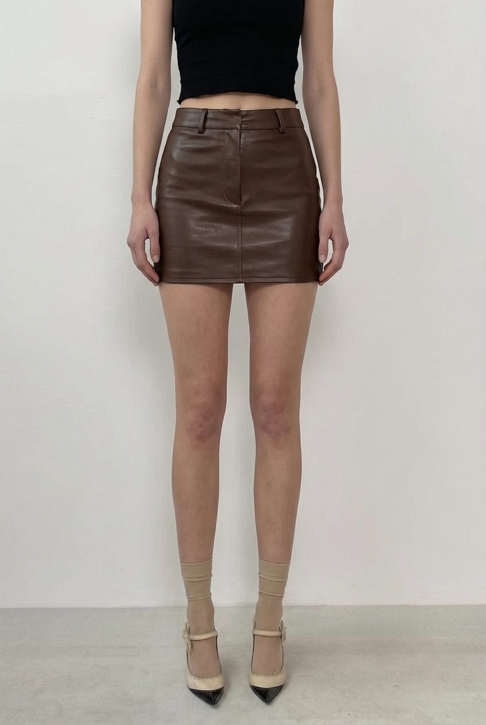 Mocha Core Leather Skort