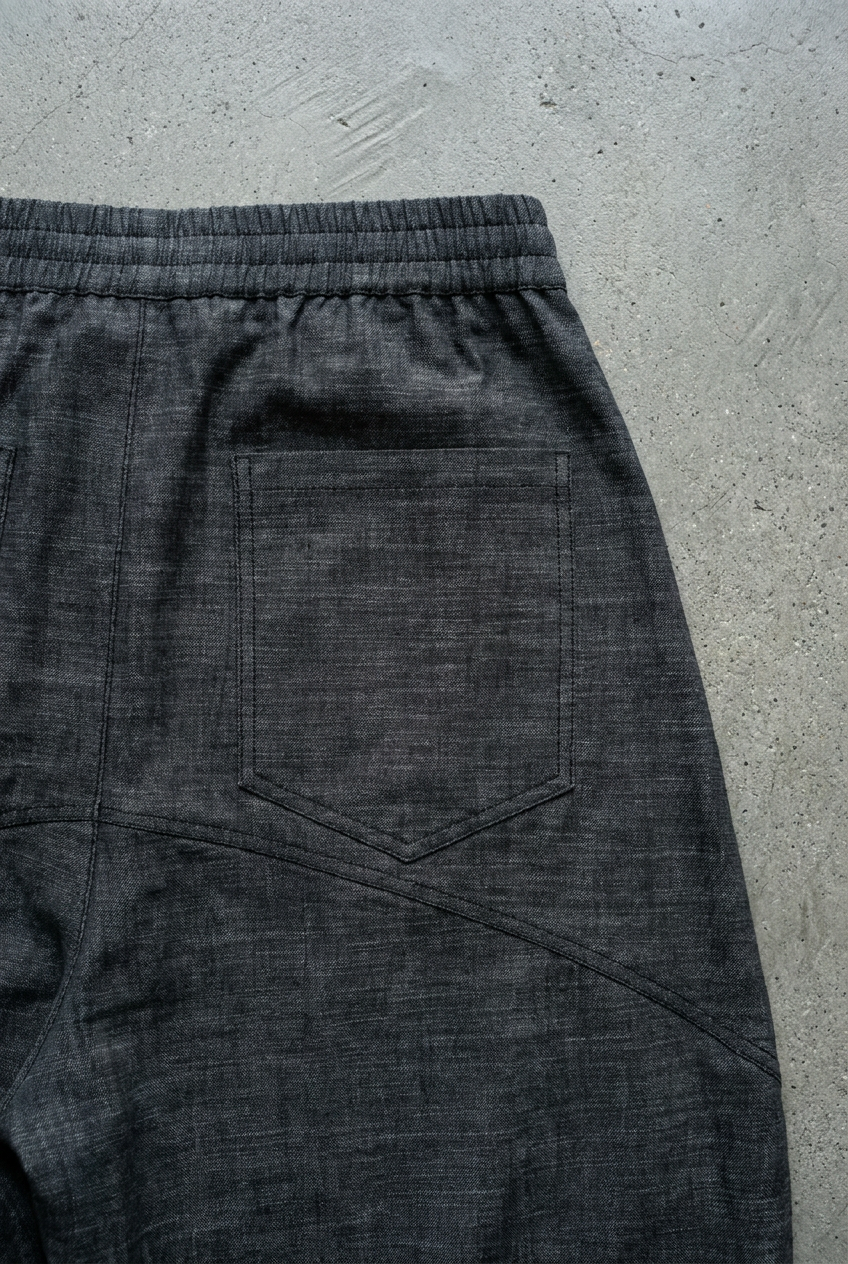Black Elastic-Waist Trousers