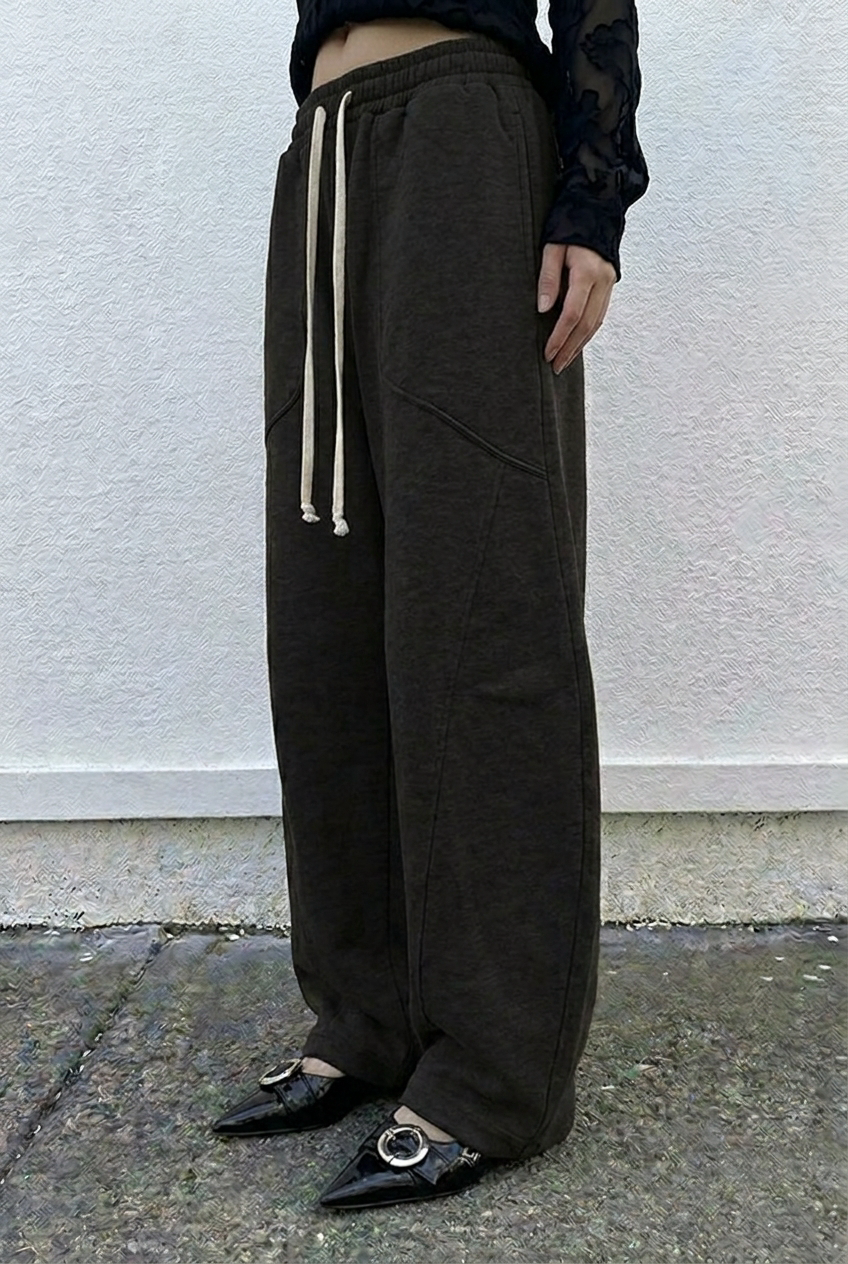 Black Curved Barrel Sweatpants