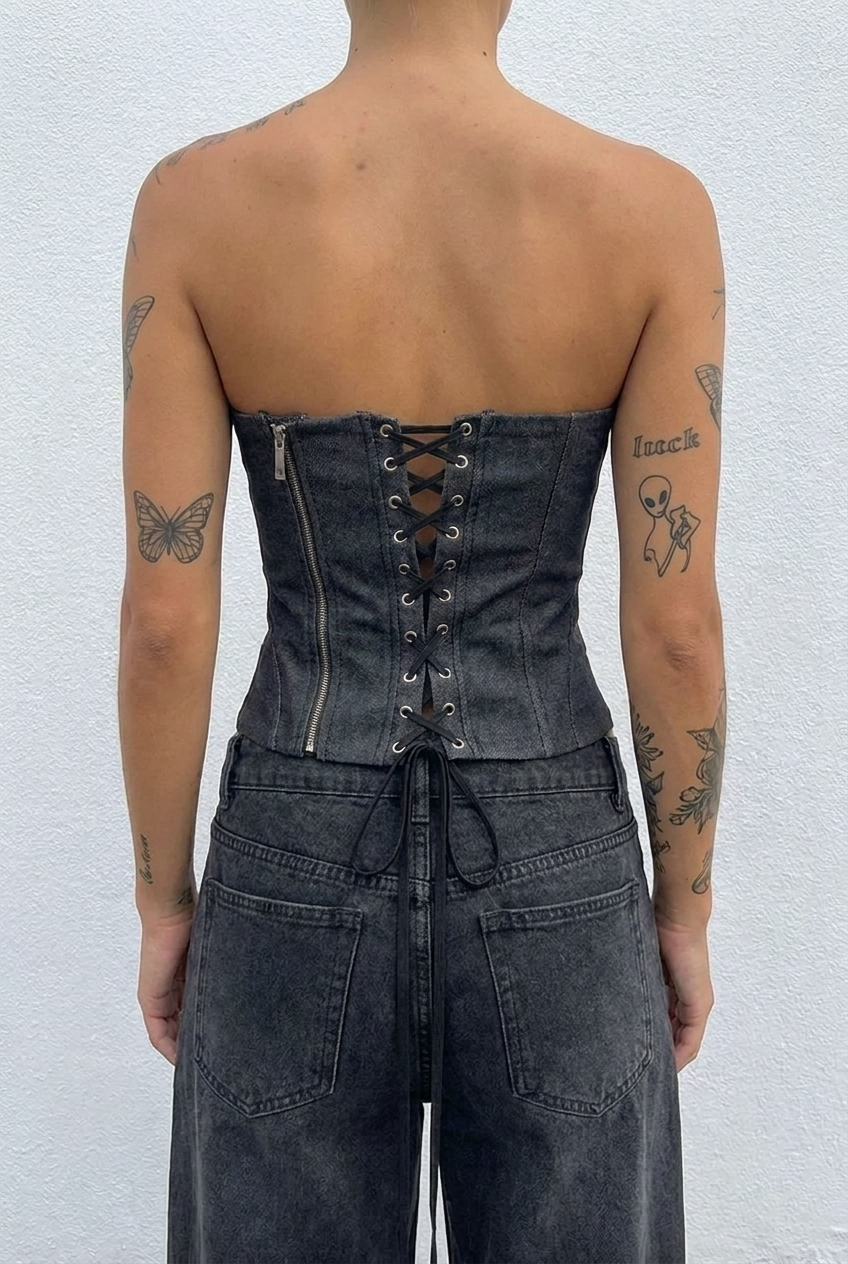 Blue Denim Corset