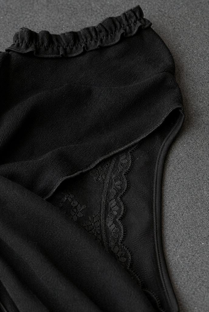Black Cowl Lace Top