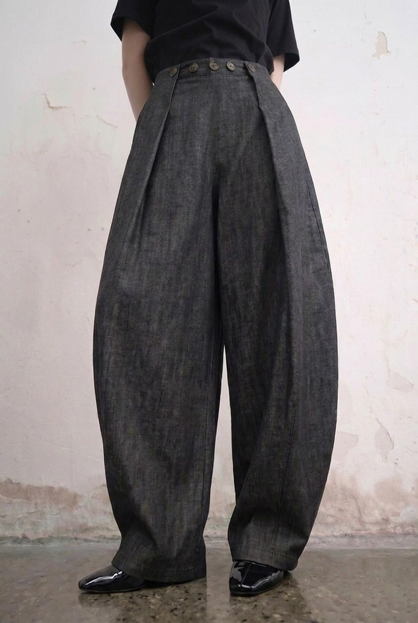 Black Buttoned-Up Jeans