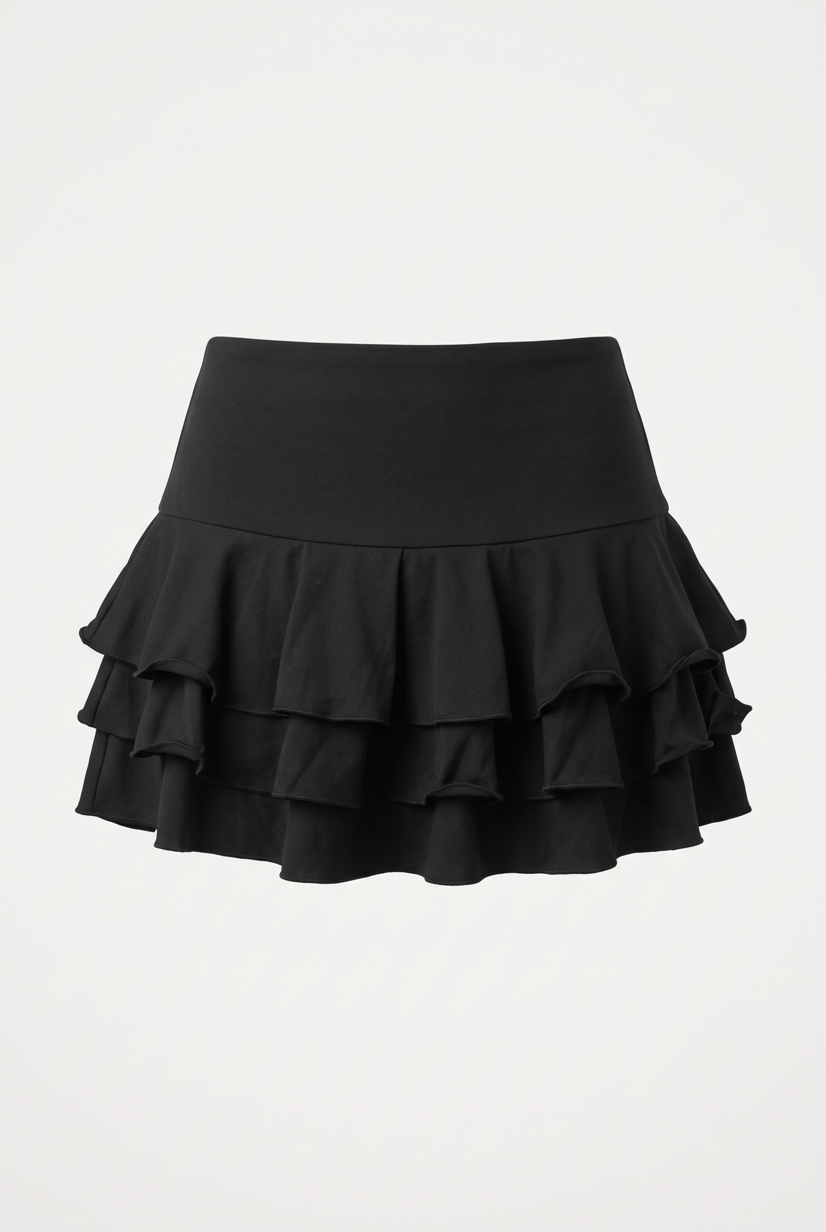 Black Tiered Frill Skort