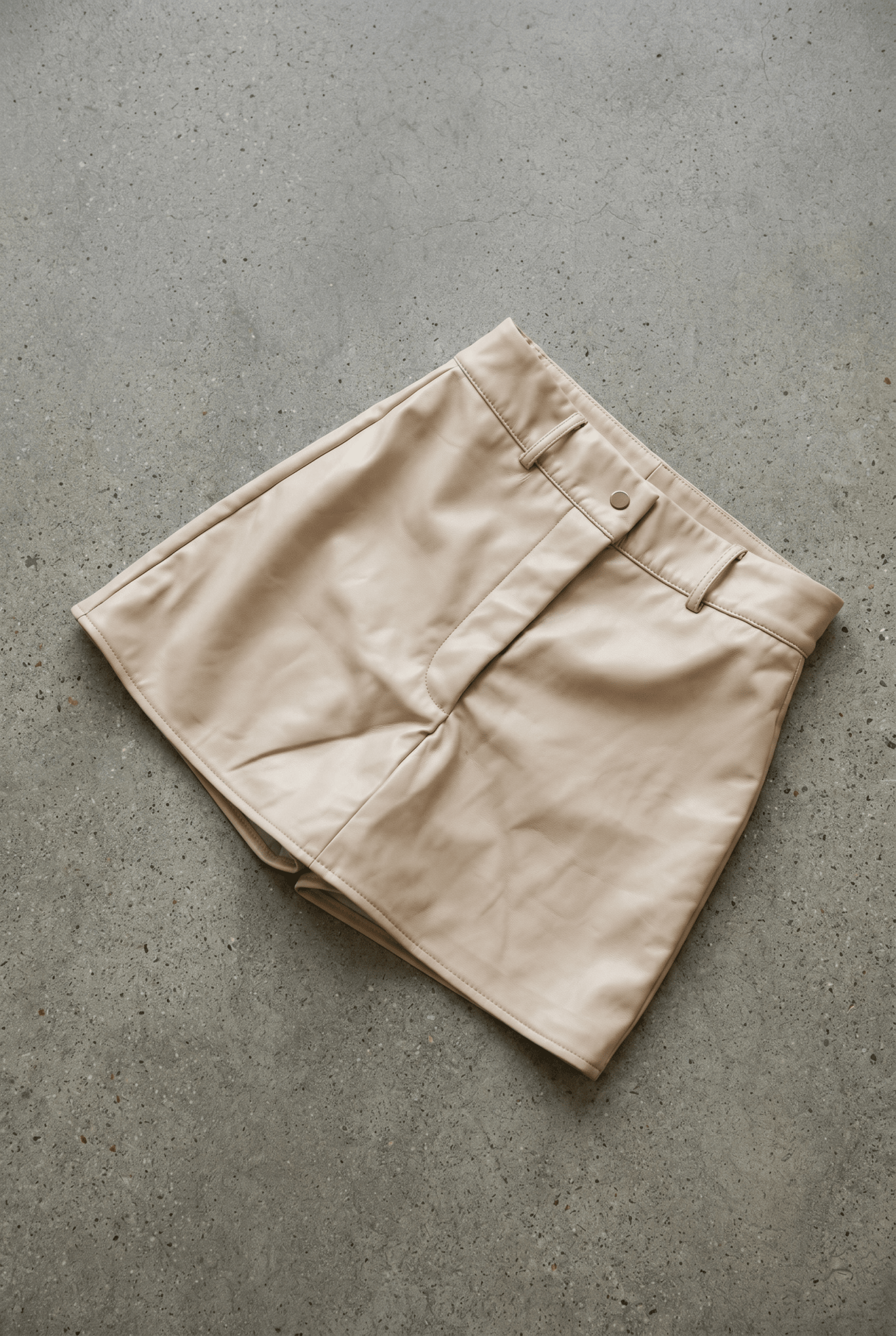 Ivory Core Leather Skort - BEEGLEE