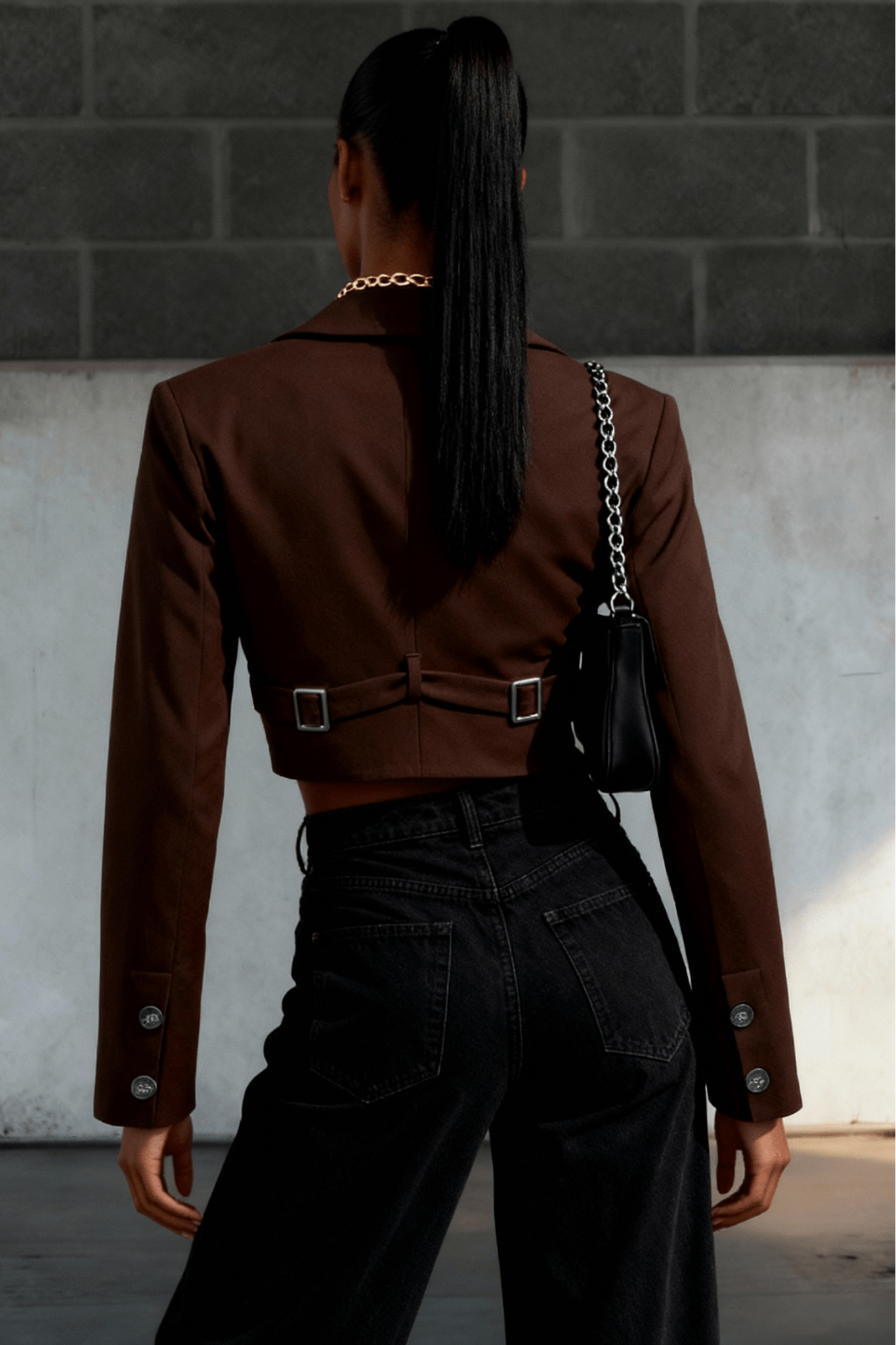 Nutmeg Cinch Strapped Blazer - BEEGLEE