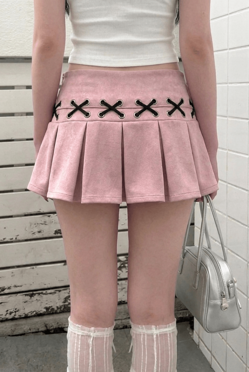 Pink Draw Lace Skort - BEEGLEE