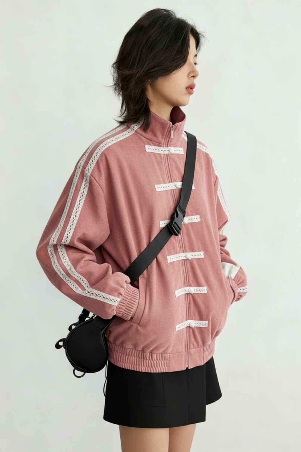 Pink Han Knot Suede Jacket - BEEGLEE