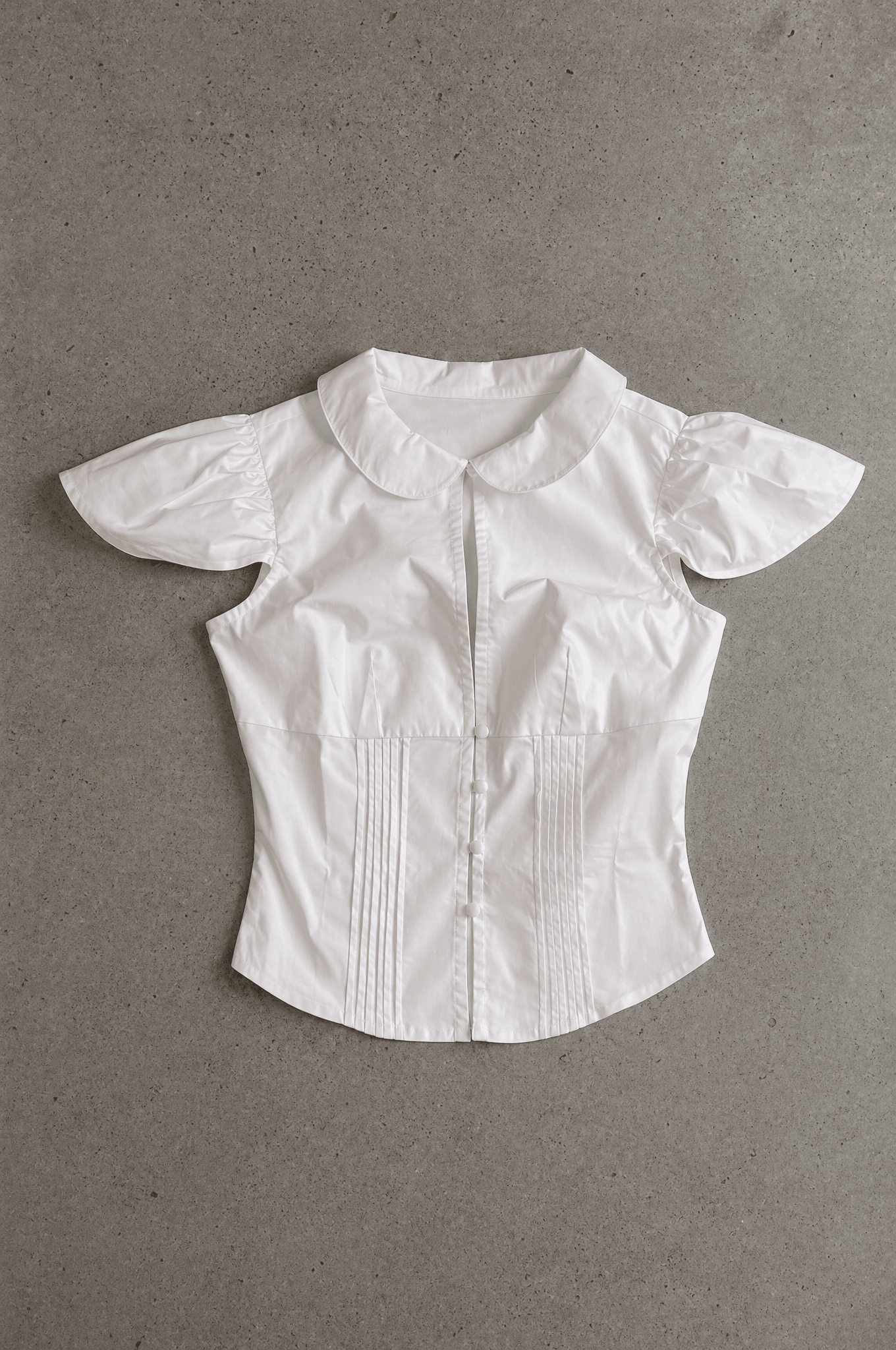 White Blush Collar Shirt - BEEGLEE