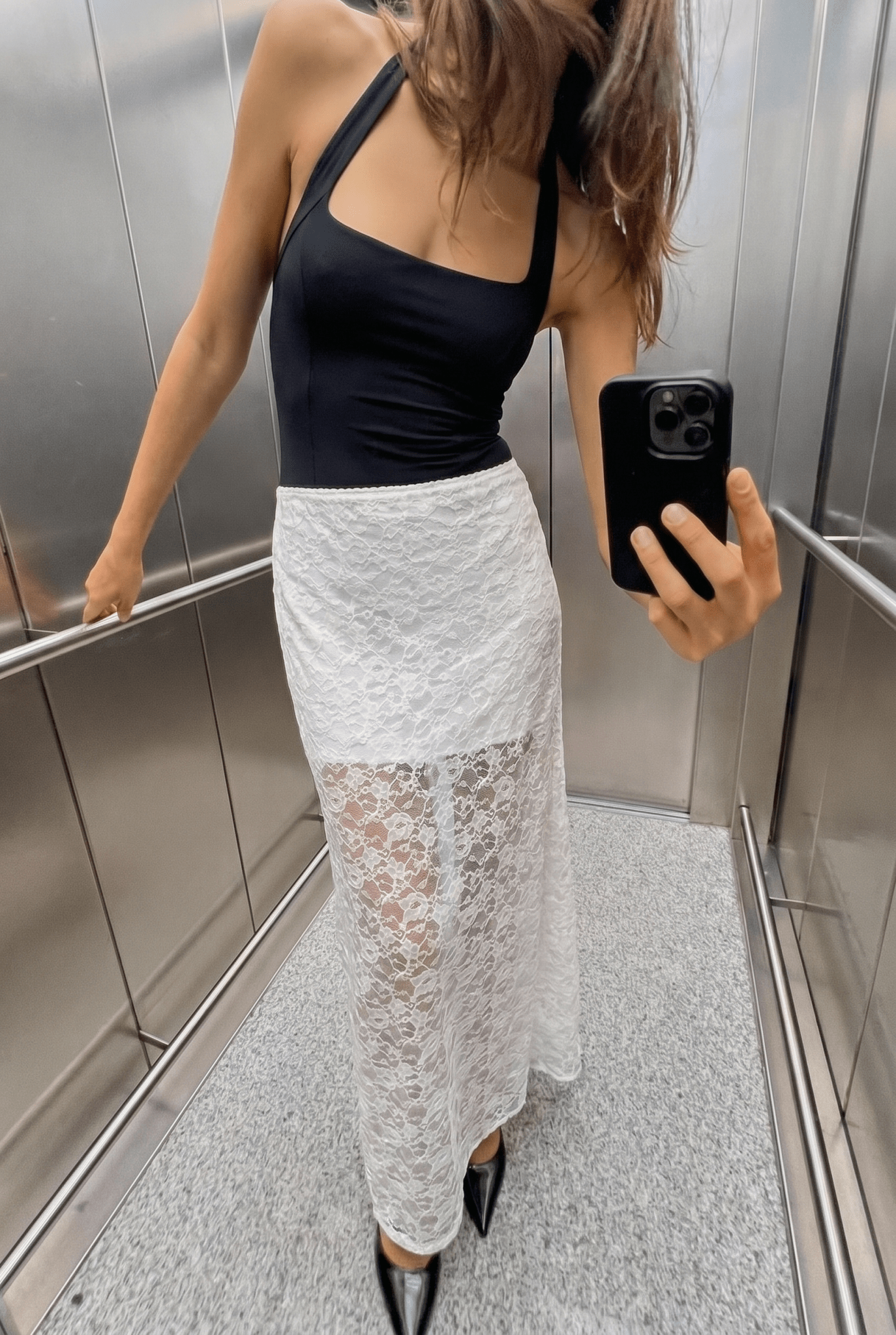 White Daina Lace Maxi Skirt - BEEGLEE