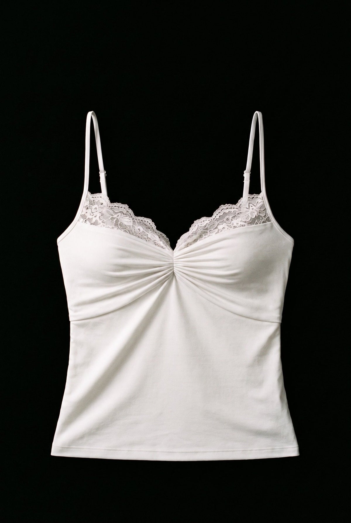 White Gather Bust Lace Top - BEEGLEE